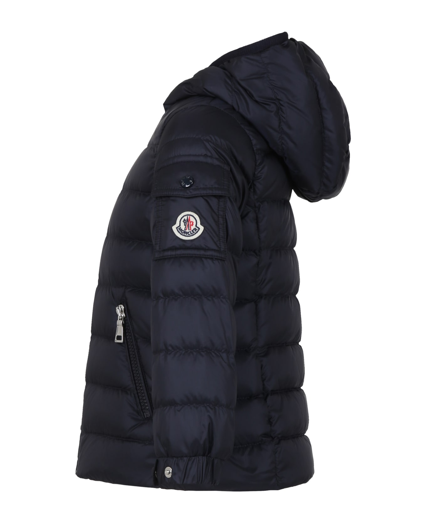 Moncler Down Jacket With Hood For Girl - Blue