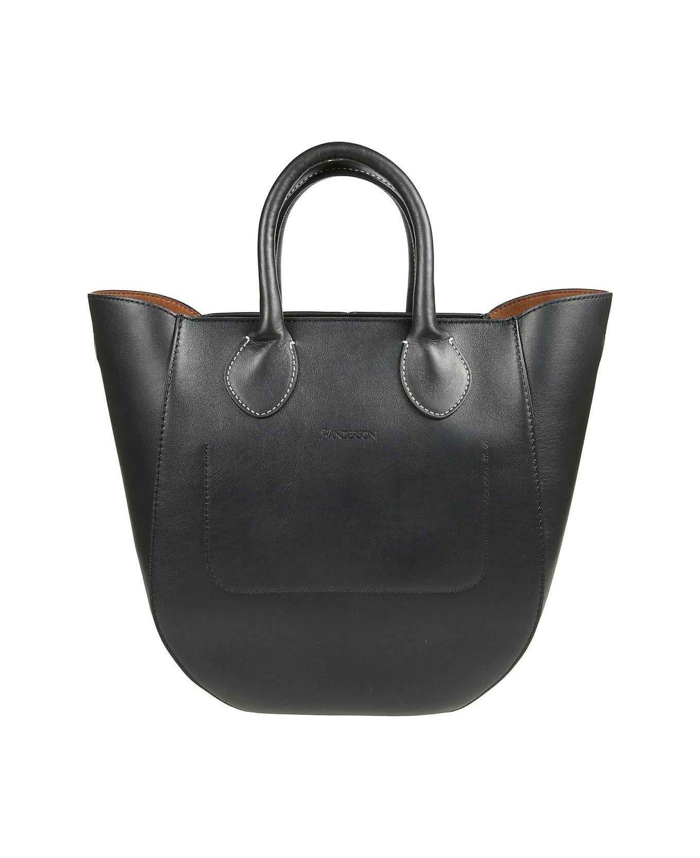 J.W. Anderson Logo Debossed Top Handle Bag - Black