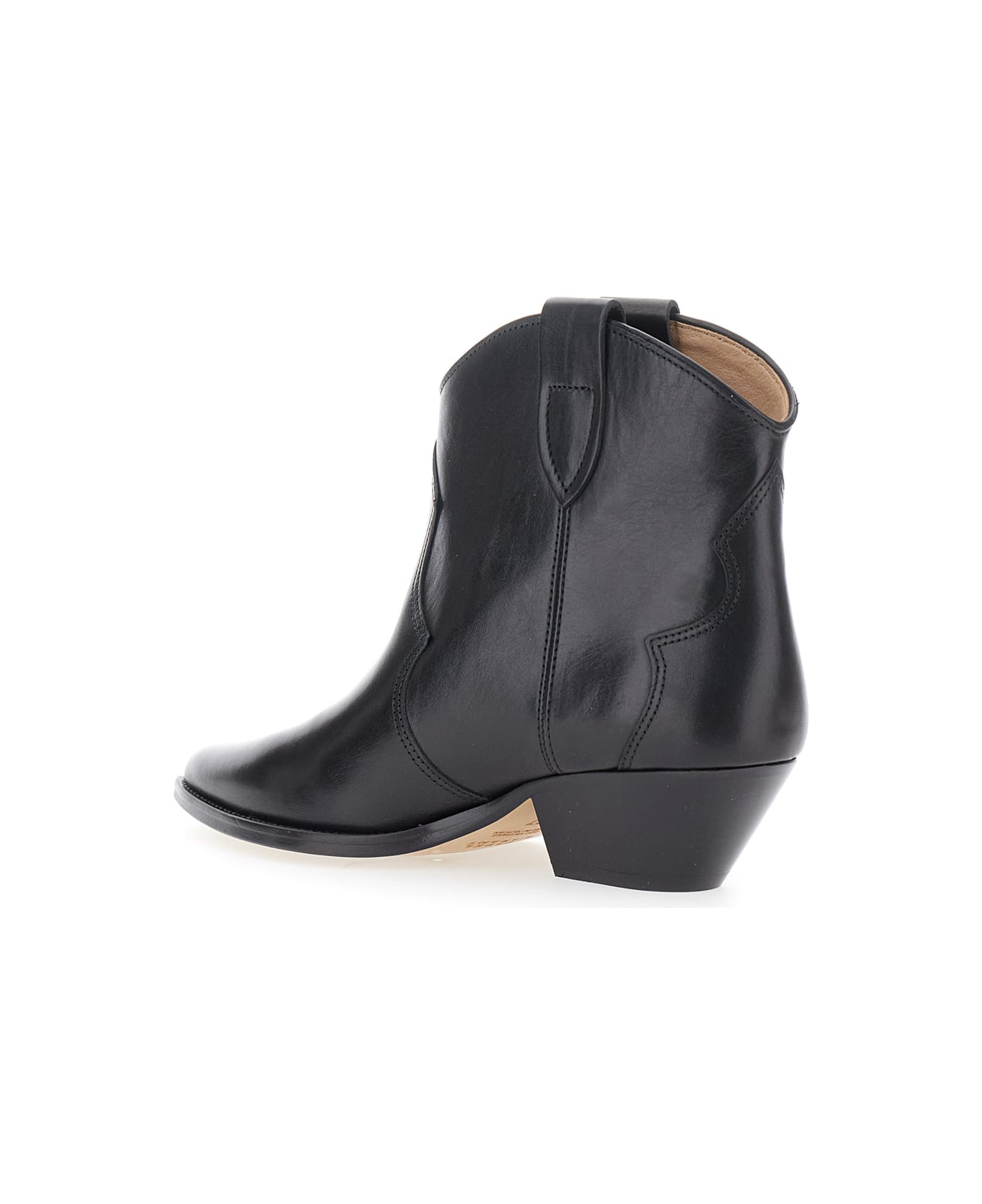 Isabel Marant 
dewina
 Black Slip-on Ankle Boots With Low Block Heel In Leather Woman - BLACK