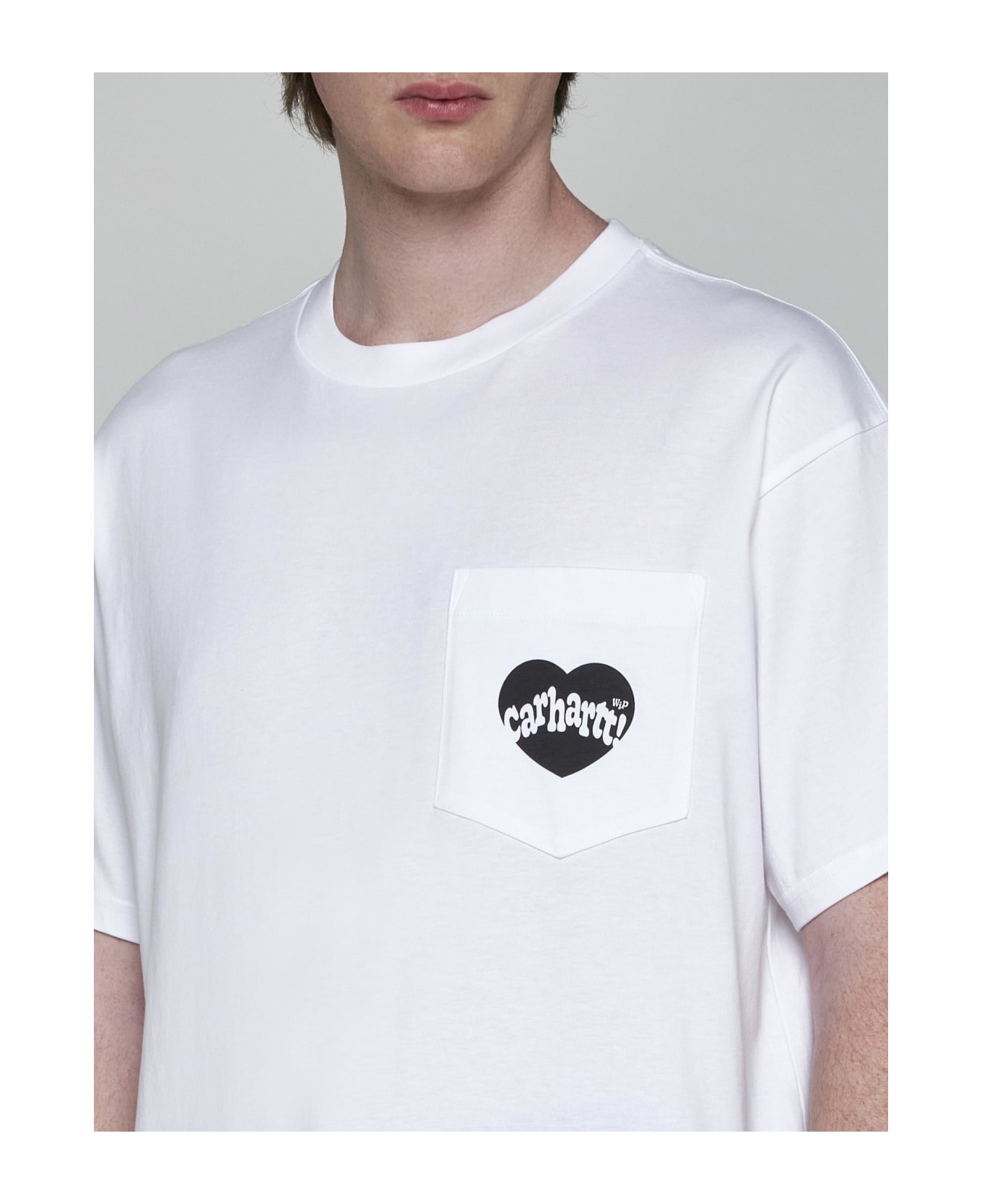 Carhartt Amour Chest Pocket Cotton T-shirt - Axx White Black