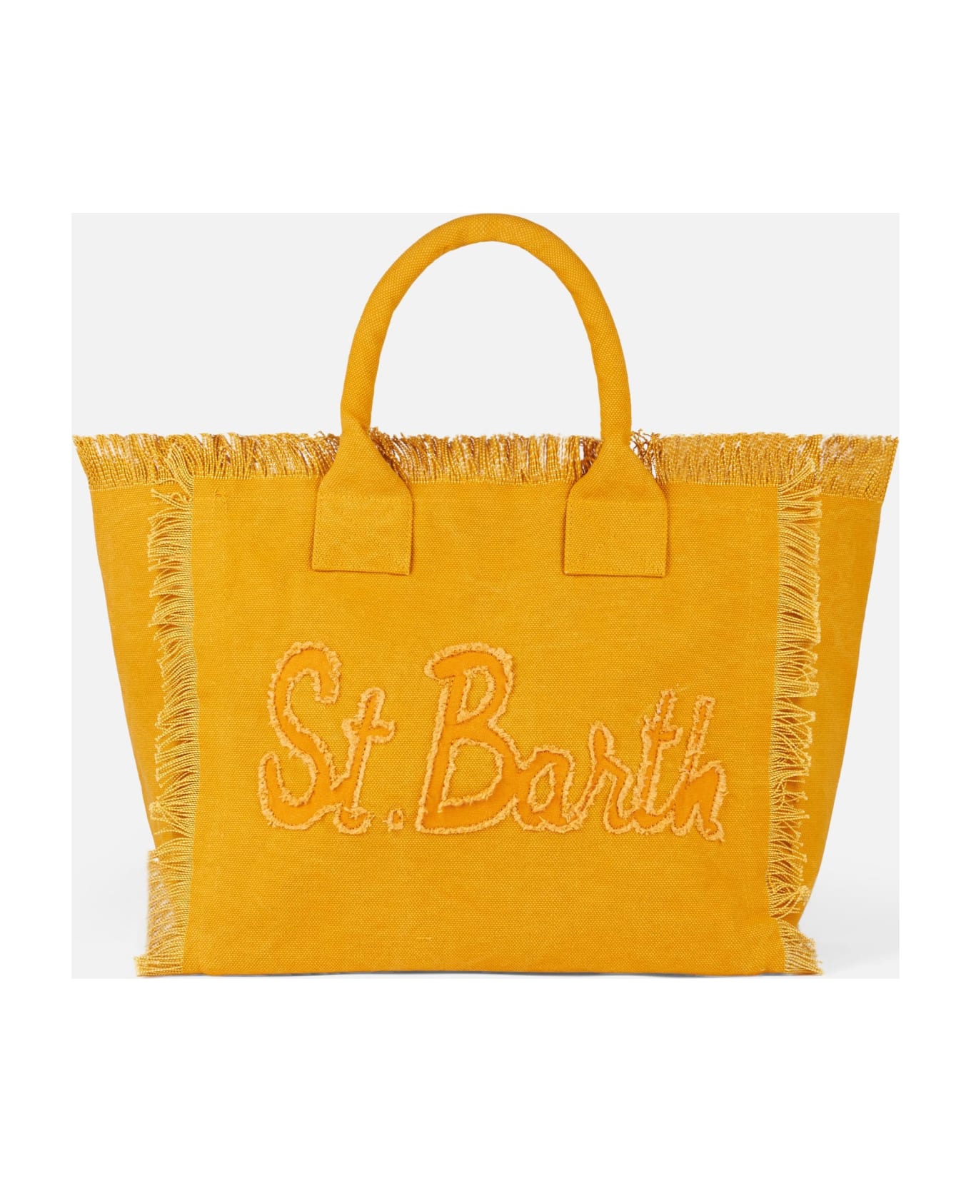 MC2 Saint Barth Vanity Ochre Canvas Shoulder Bag - YELLOW