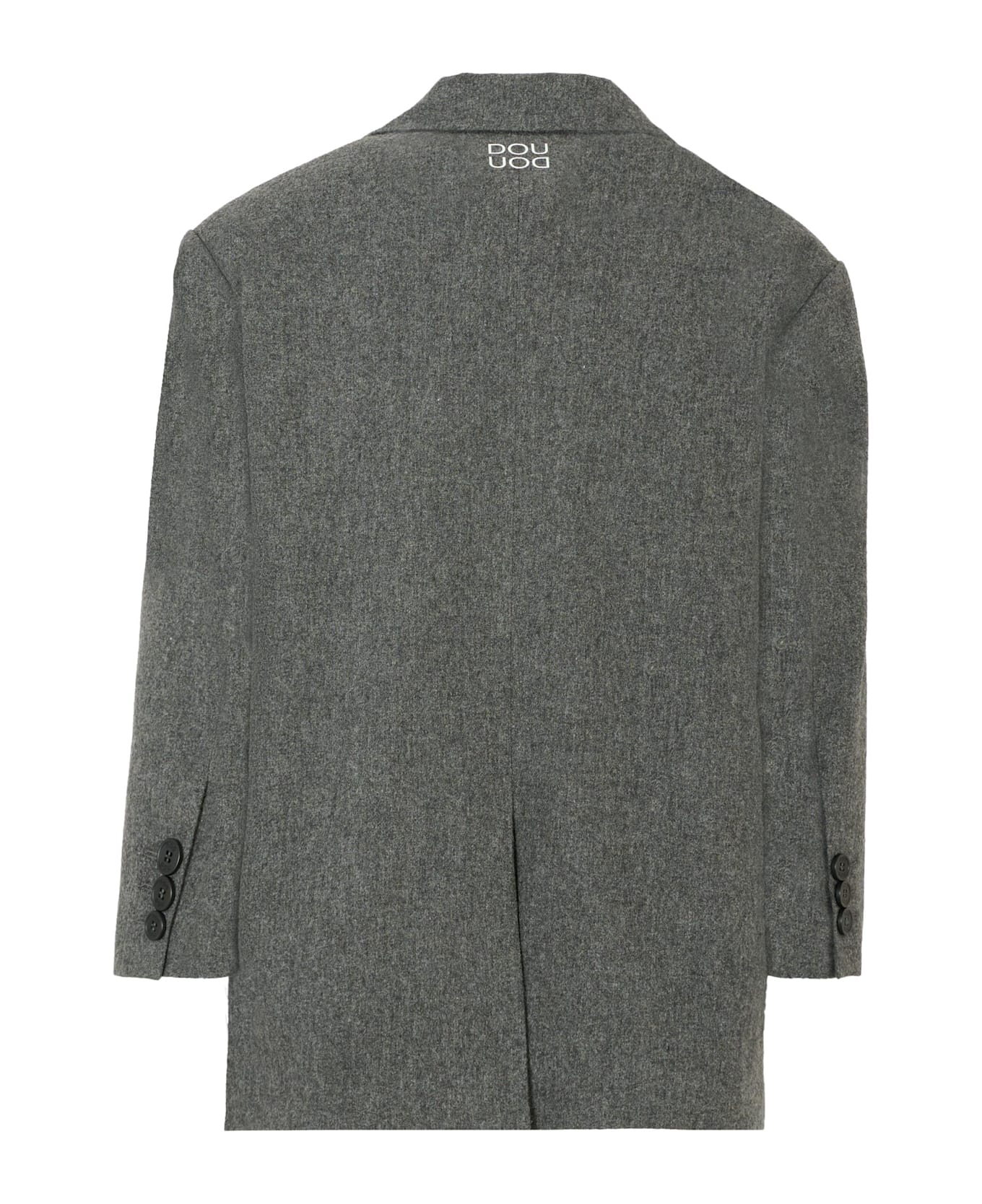 Douuod Gray Jacket For Girl With White Logo - Grey