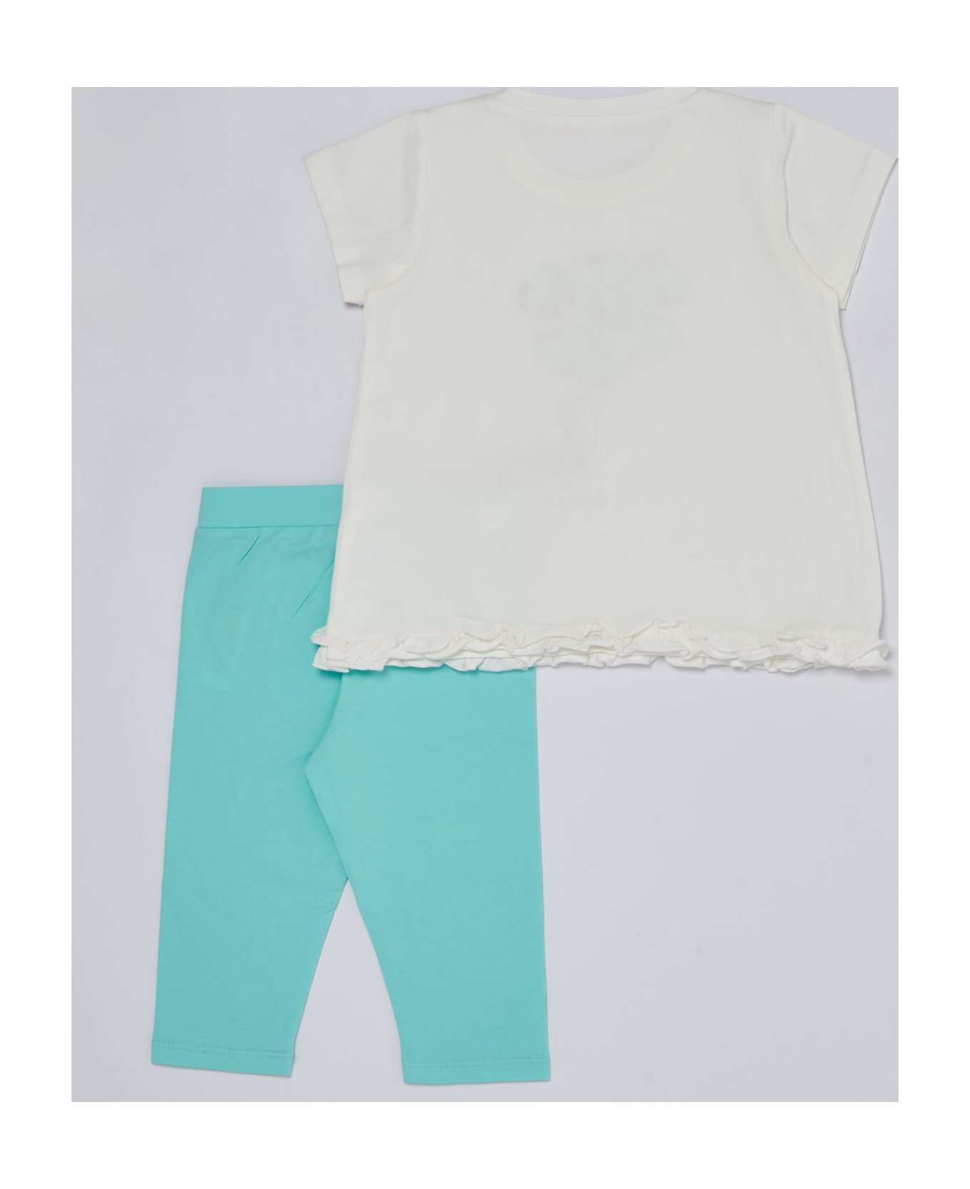 Liu-Jo T-shirt+leggings Suit - BIANCO-VERDE ワンピース＆ドレス