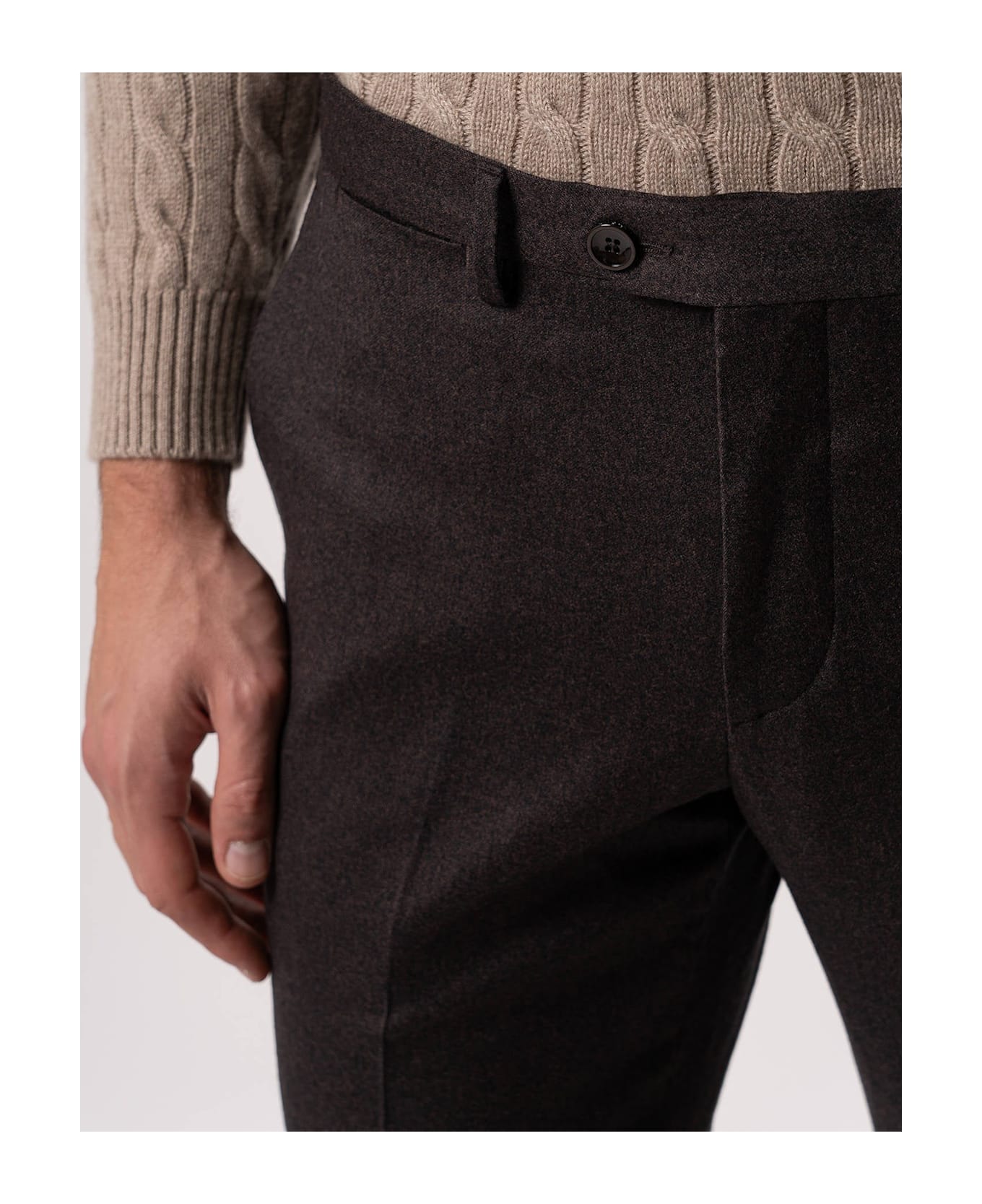 Larusmiani Velvet Trousers Howard Pants - Brown