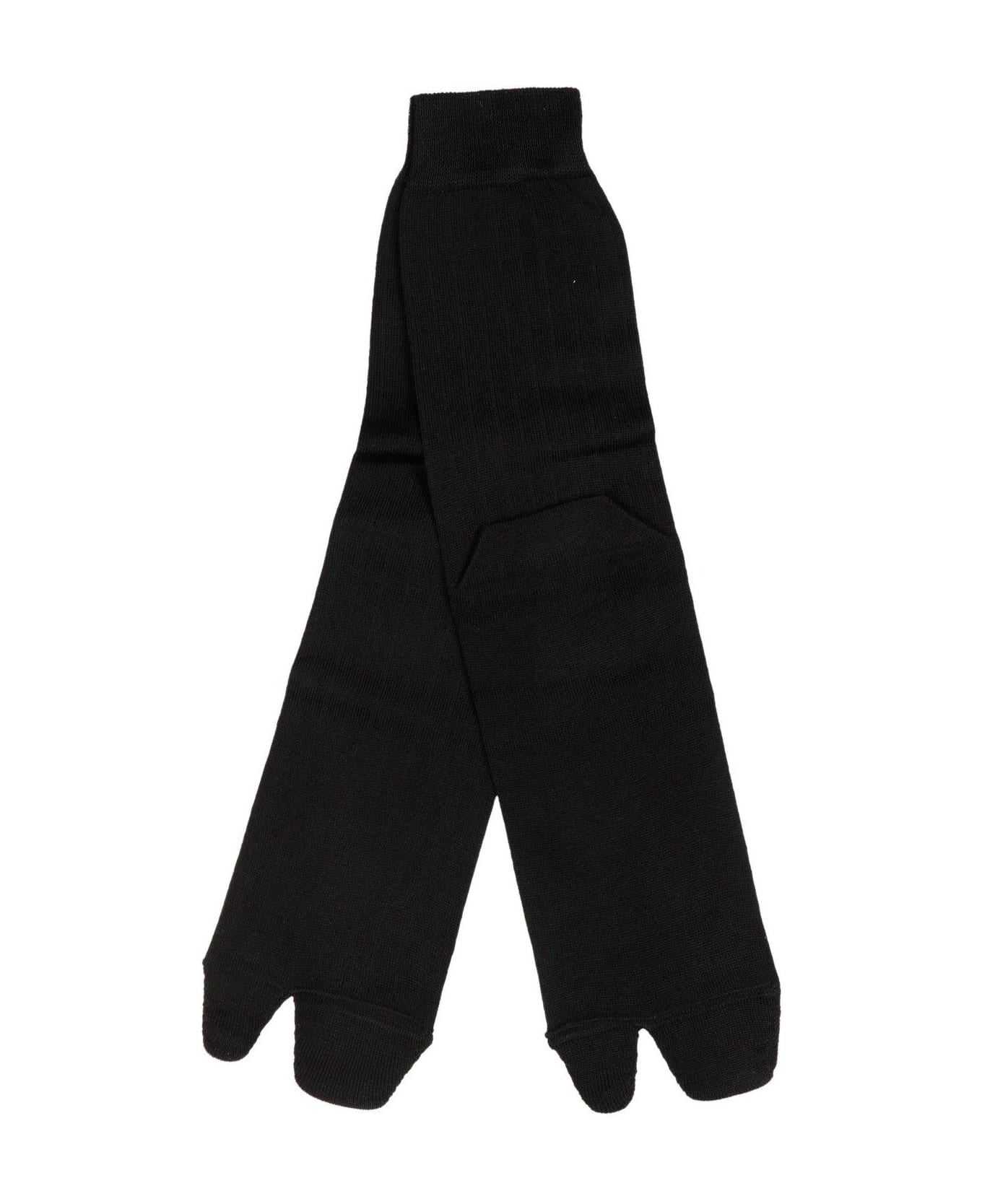 Maison Margiela Ribbed Tabi Socks - Black