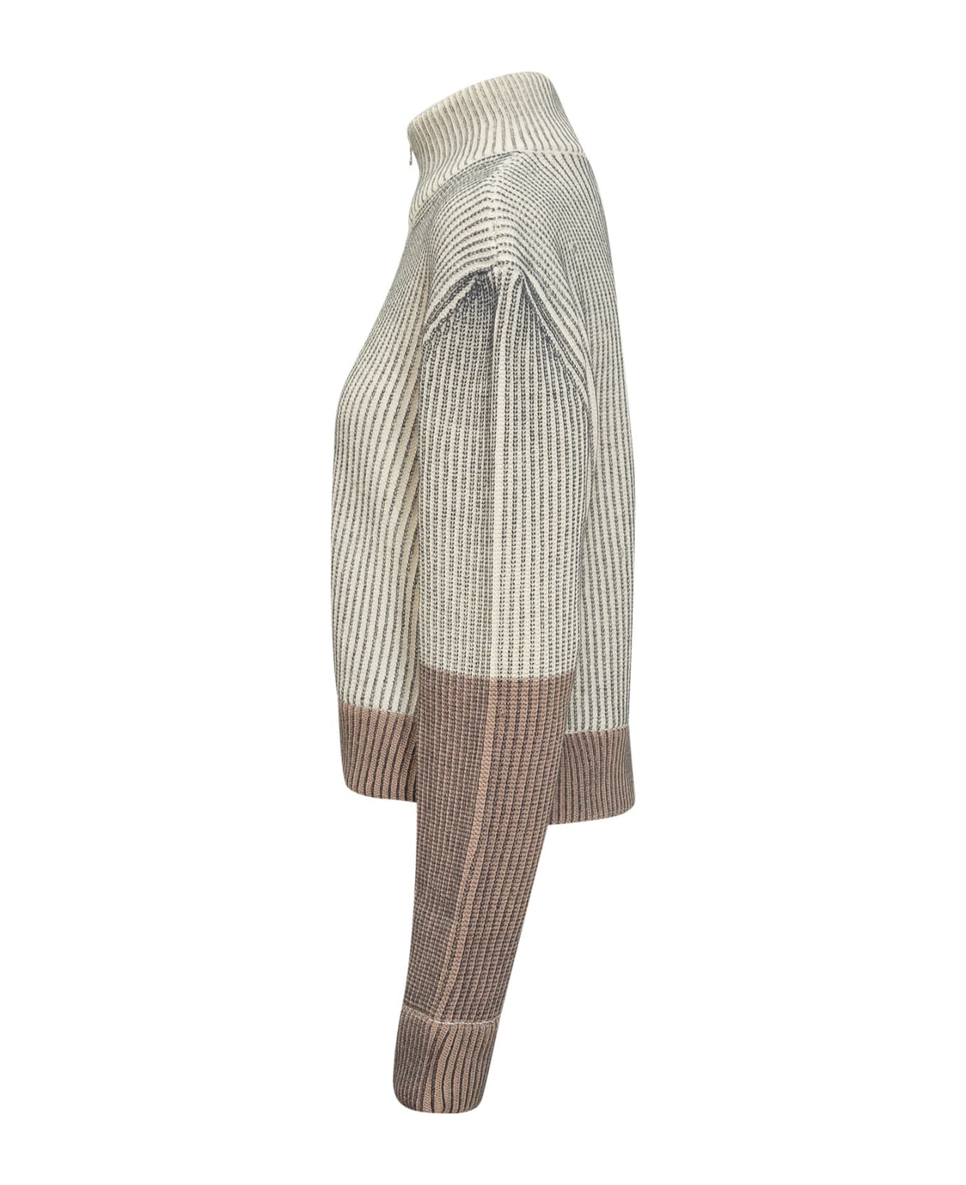 MM6 Maison Margiela Two-tone Wool Blend Turtleneck Sweater - FANTASIA カーディガン