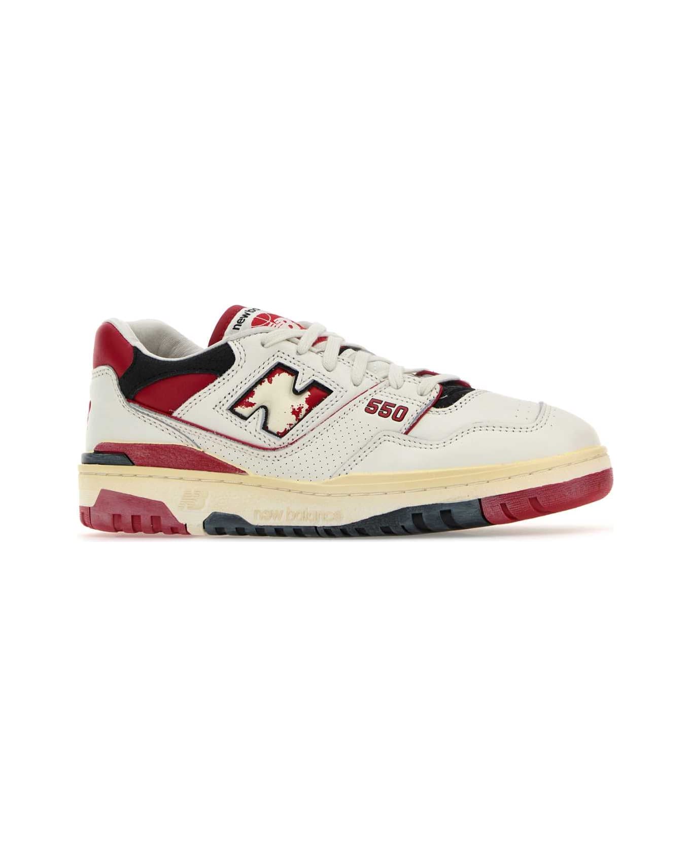 New Balance Multicolor Leather 550 Sneakers - OFFWHITERED