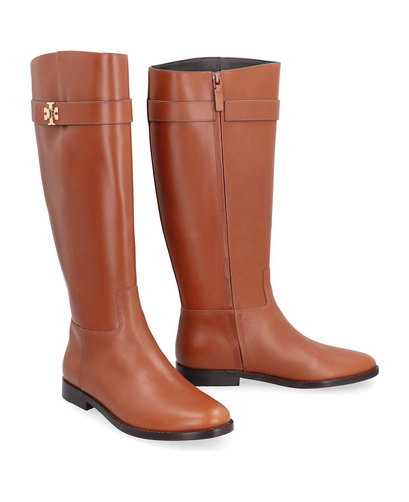 Tory Burch 'lock Ridin' Brown Leather Boots - Sierra Cognac