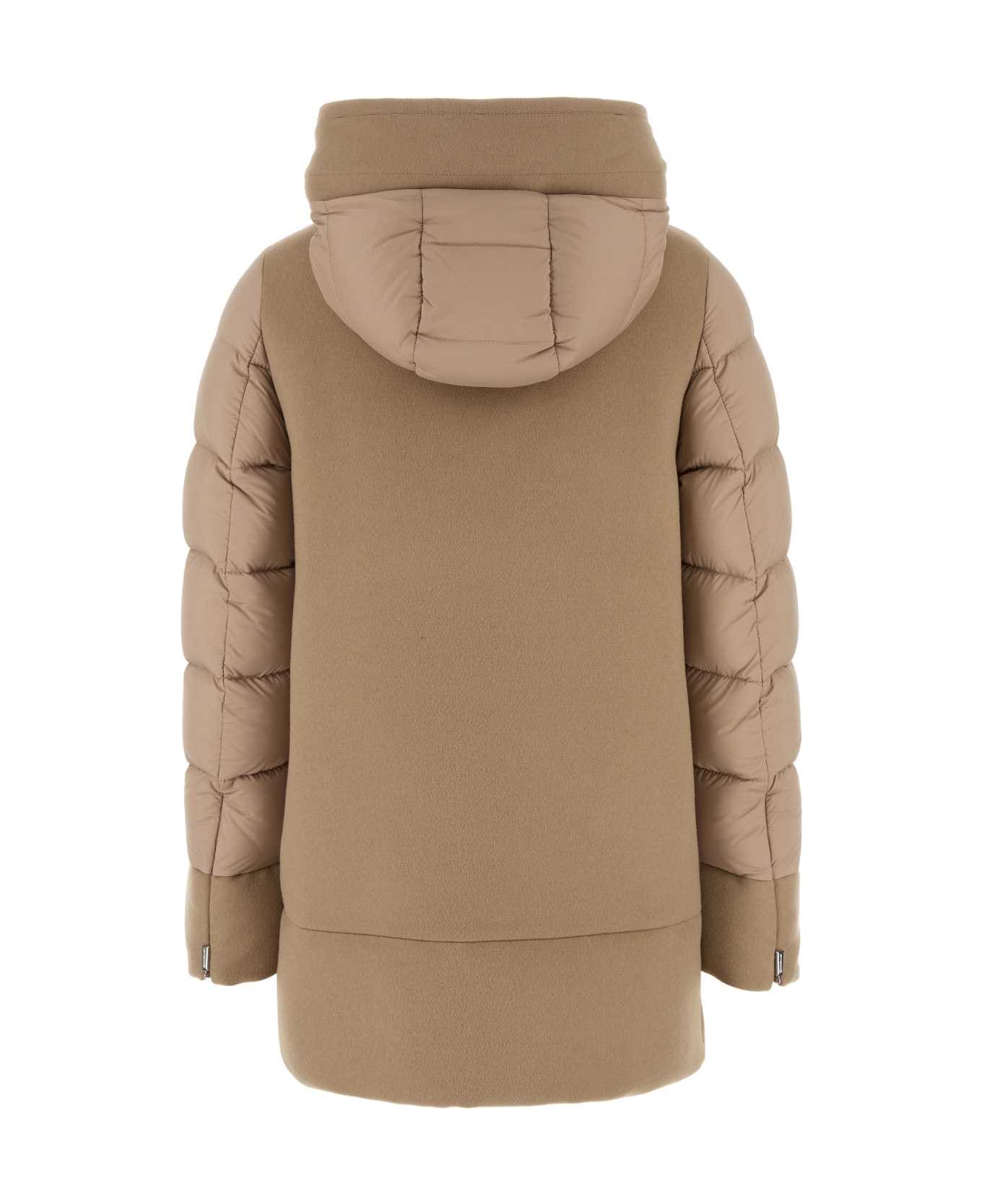 Moorer Beige Wool Blend Fresia-le Down Jacket - NOCCIOLA