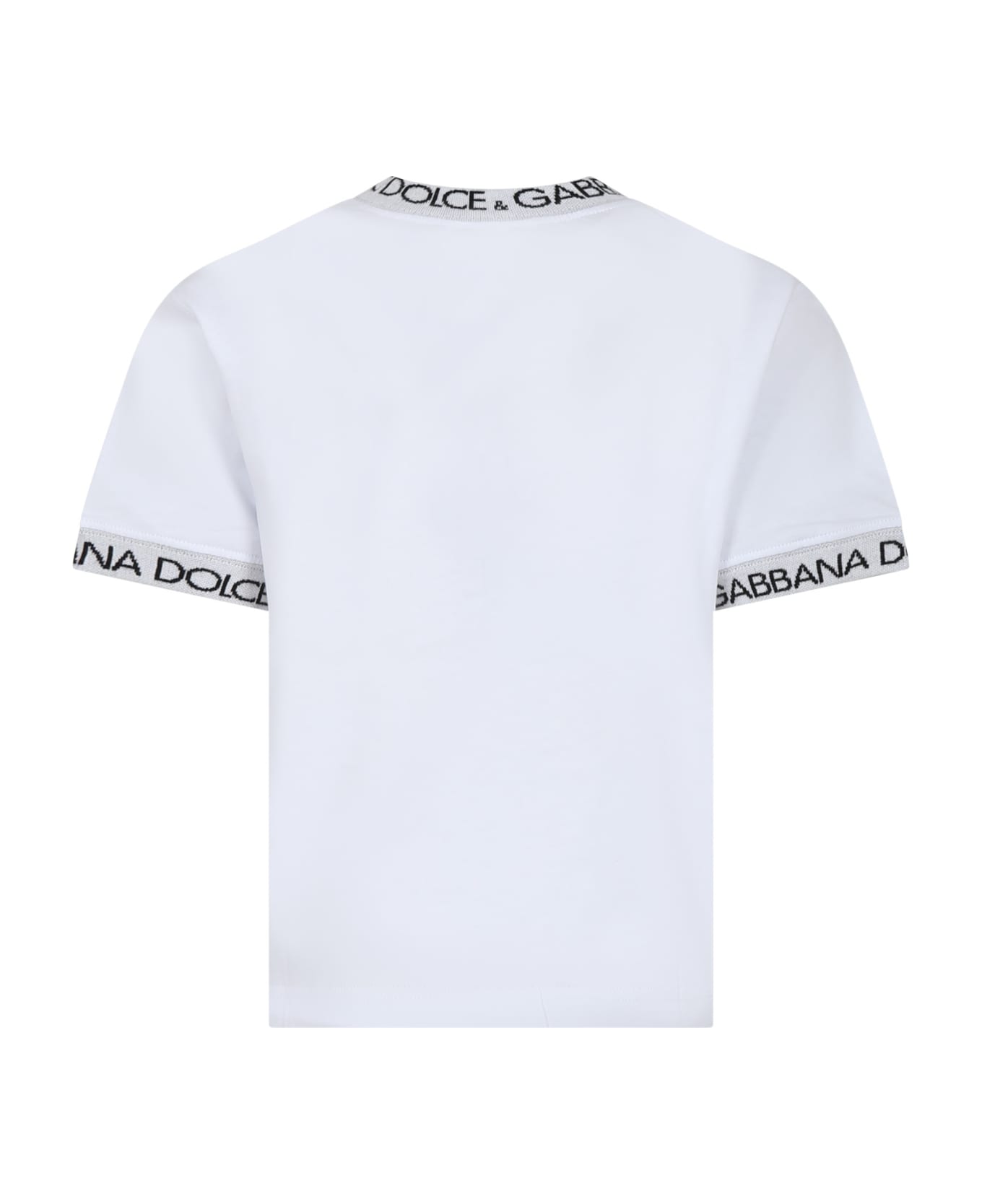 Dolce & Gabbana White T-shirt For Kids With Logo - Bianco