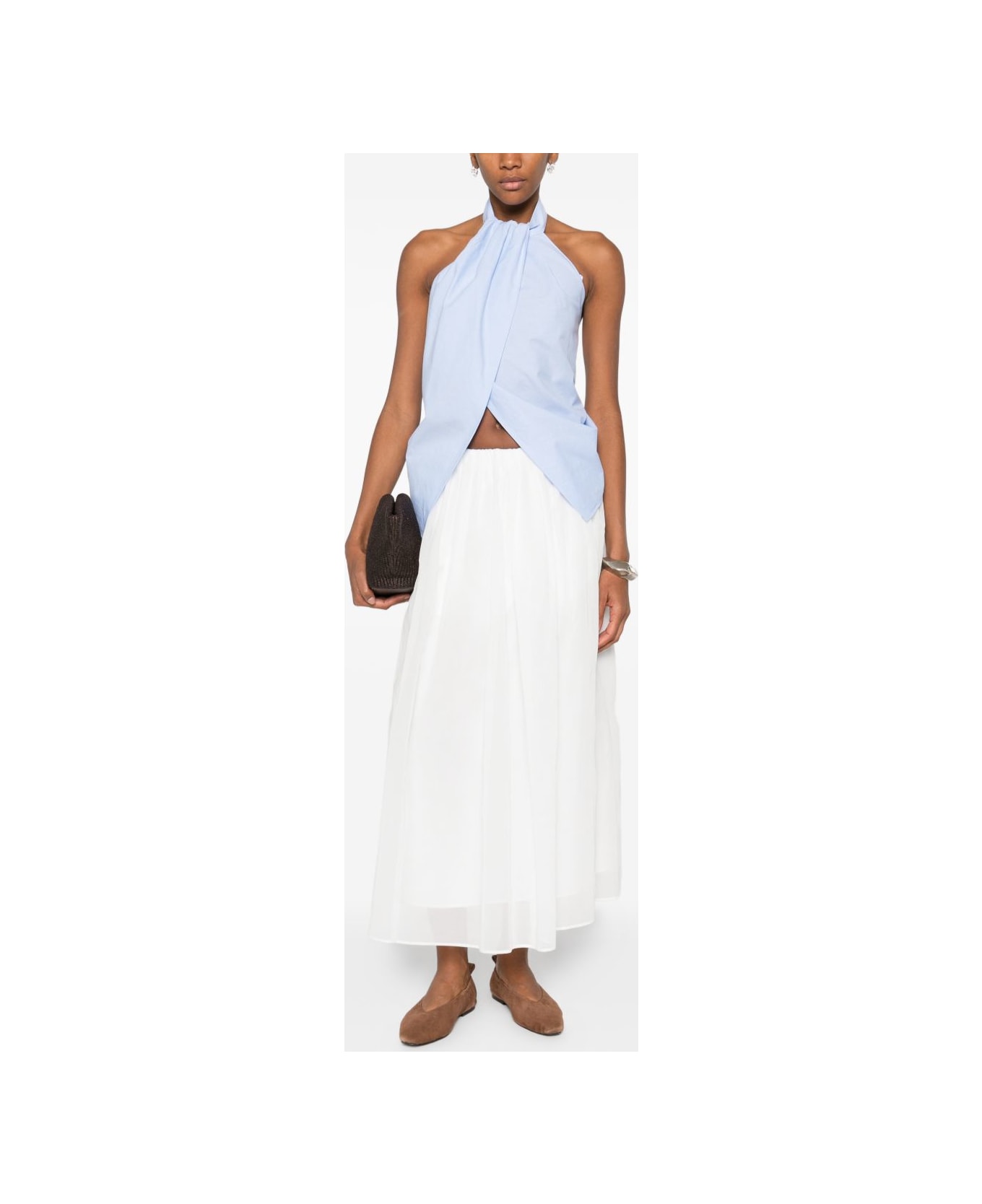 Brunello Cucinelli Cotton Long Skirt - White