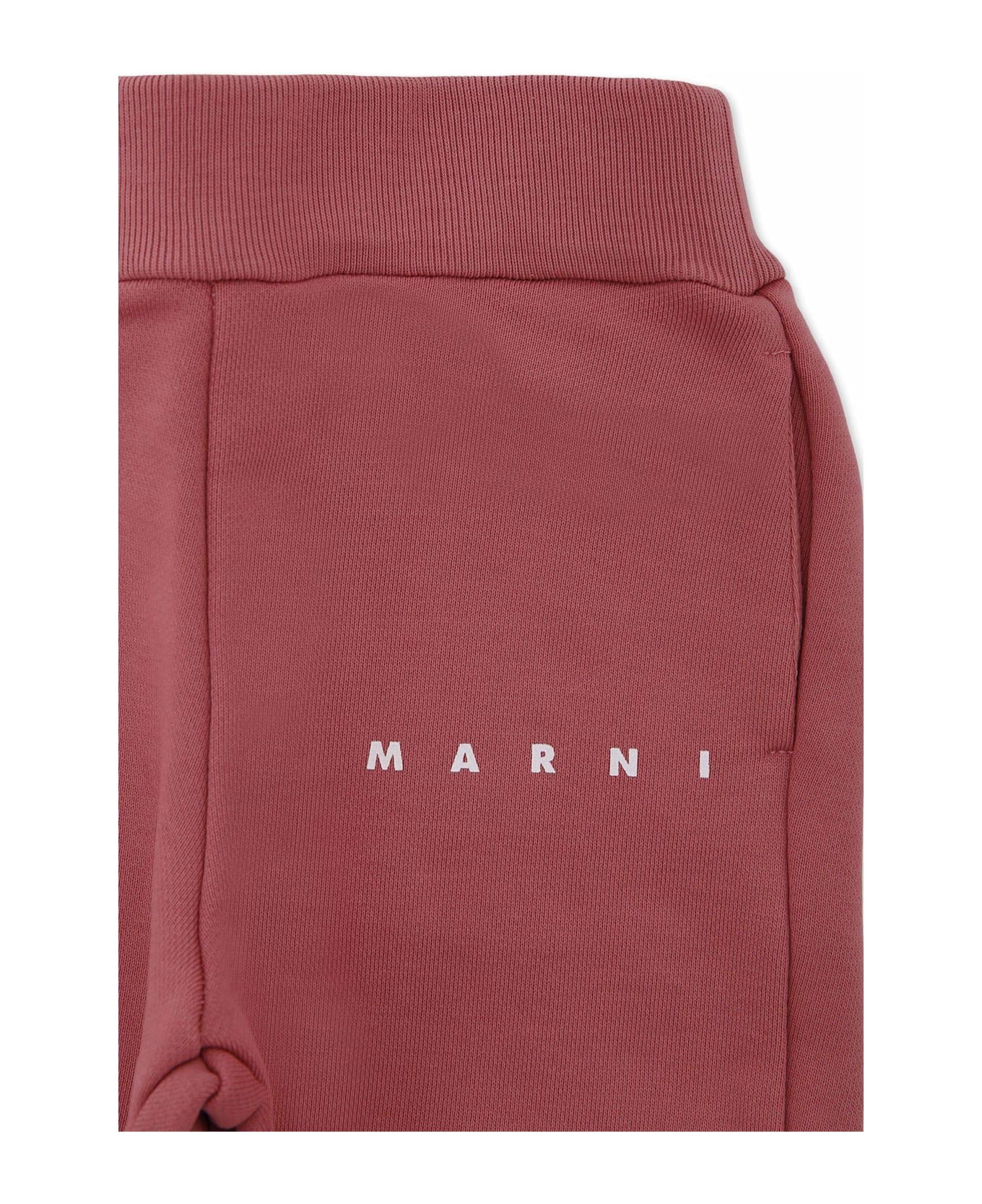 Marni Pink Trousers For Baby Girl With Logo - Pink