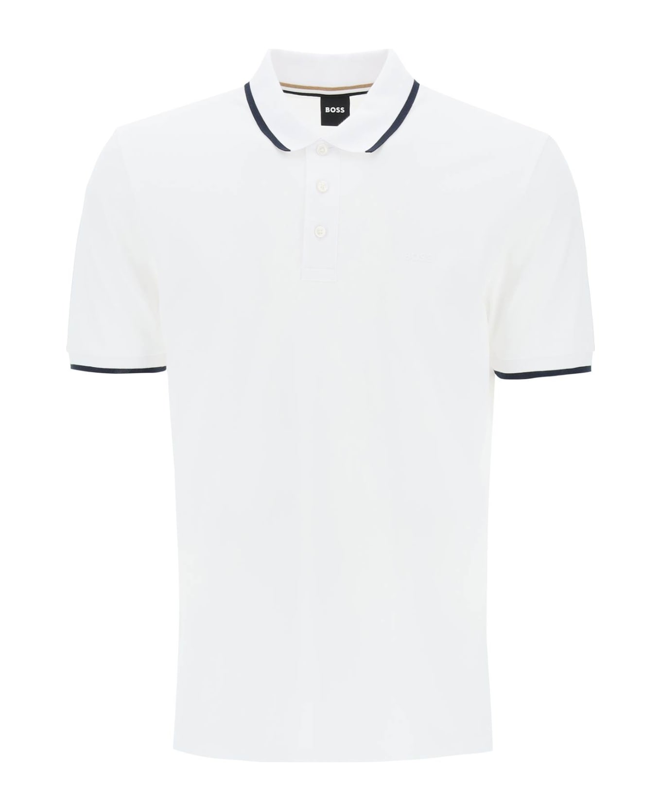 Hugo Boss Polo Shirt With Contrasting Edges - Natural