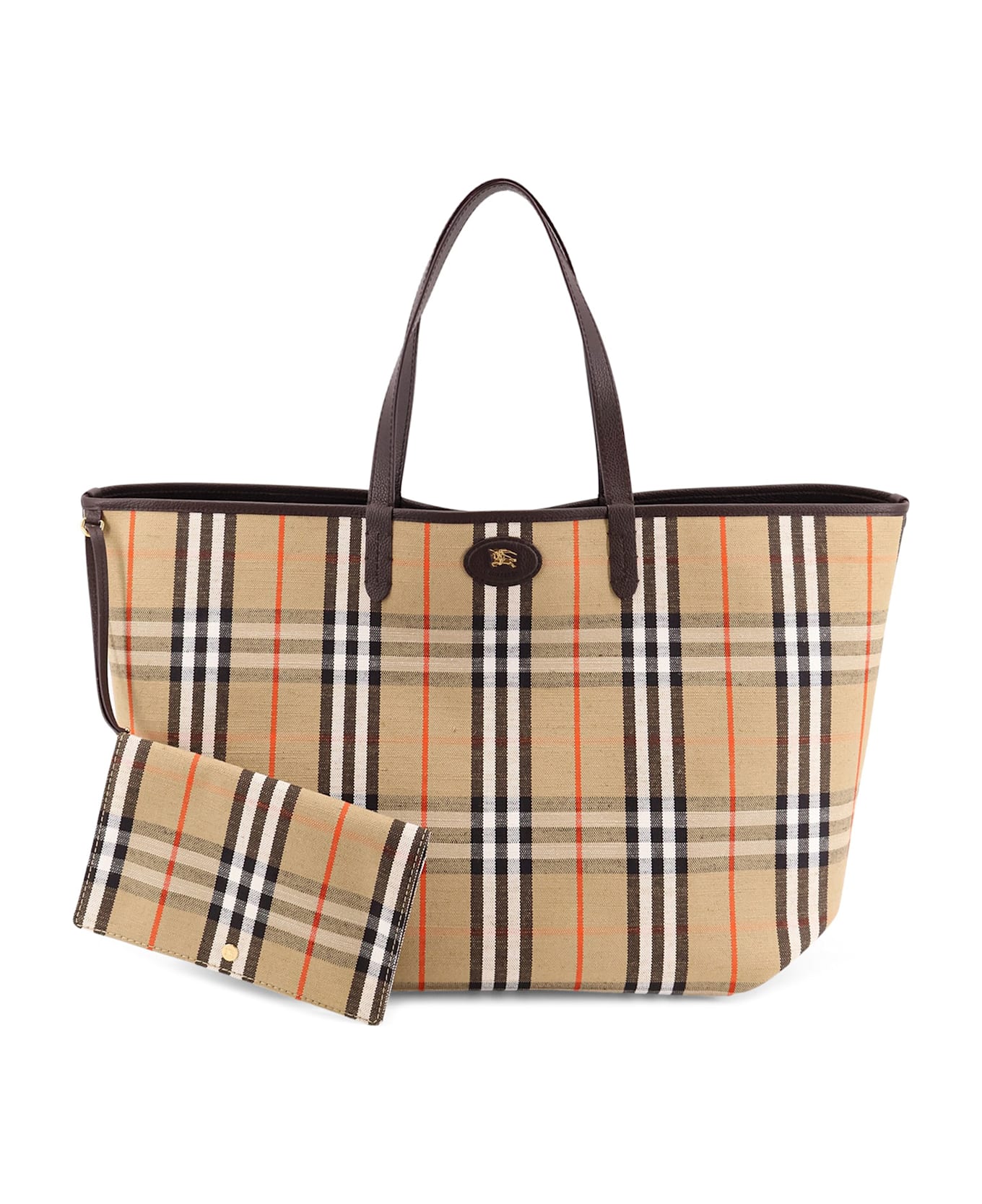 Burberry Reversible Shopping Bag With Check Pattern - Sand peat