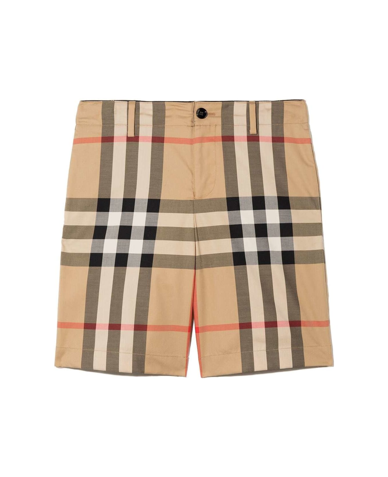 Burberry Kids Boy's Vintage Check Cotton Bermuda Shorts - Beige