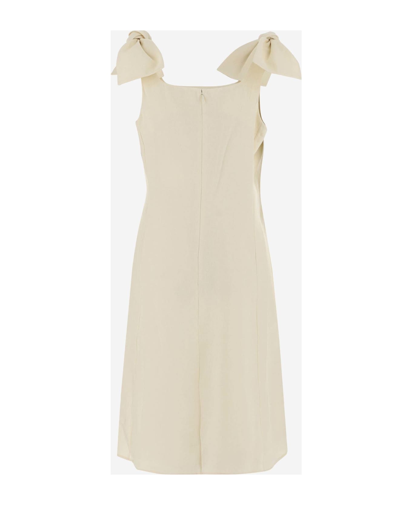 Chloé Linen Dress With Bows - Ivory ワンピース＆ドレス