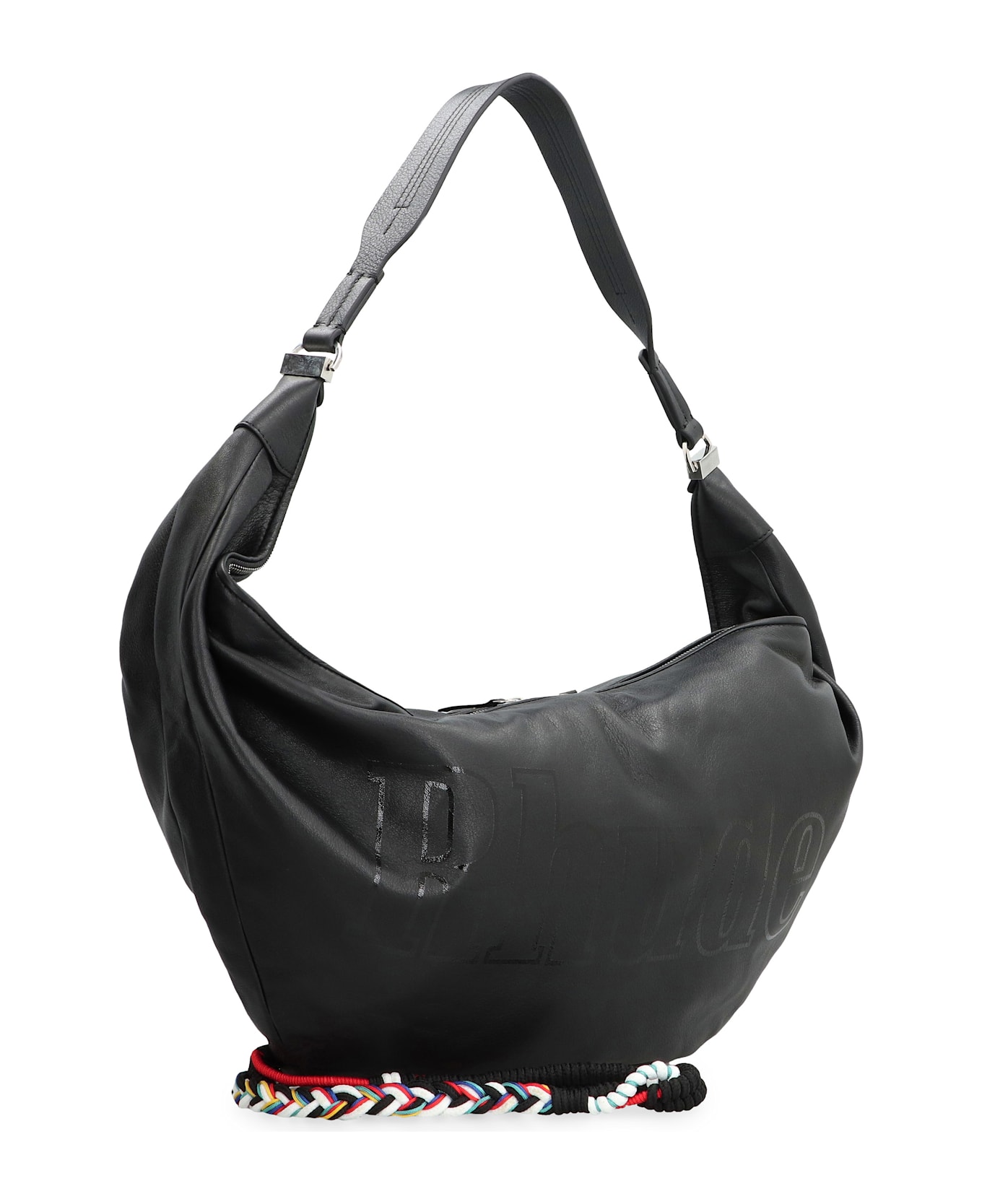Rhude Leather Messenger Bag - black