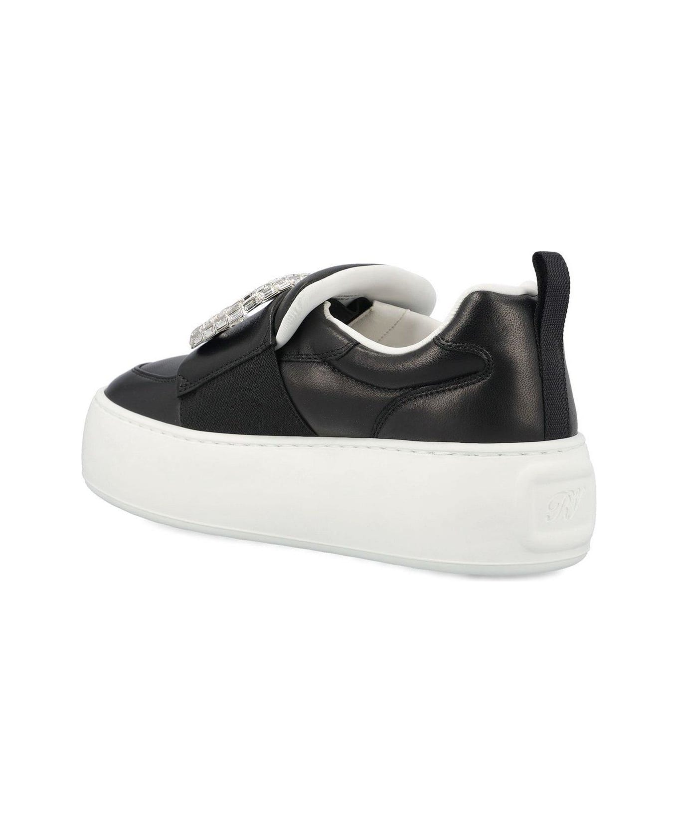 Roger Vivier Viv' Up Embellished Buckle Sneakers - Black