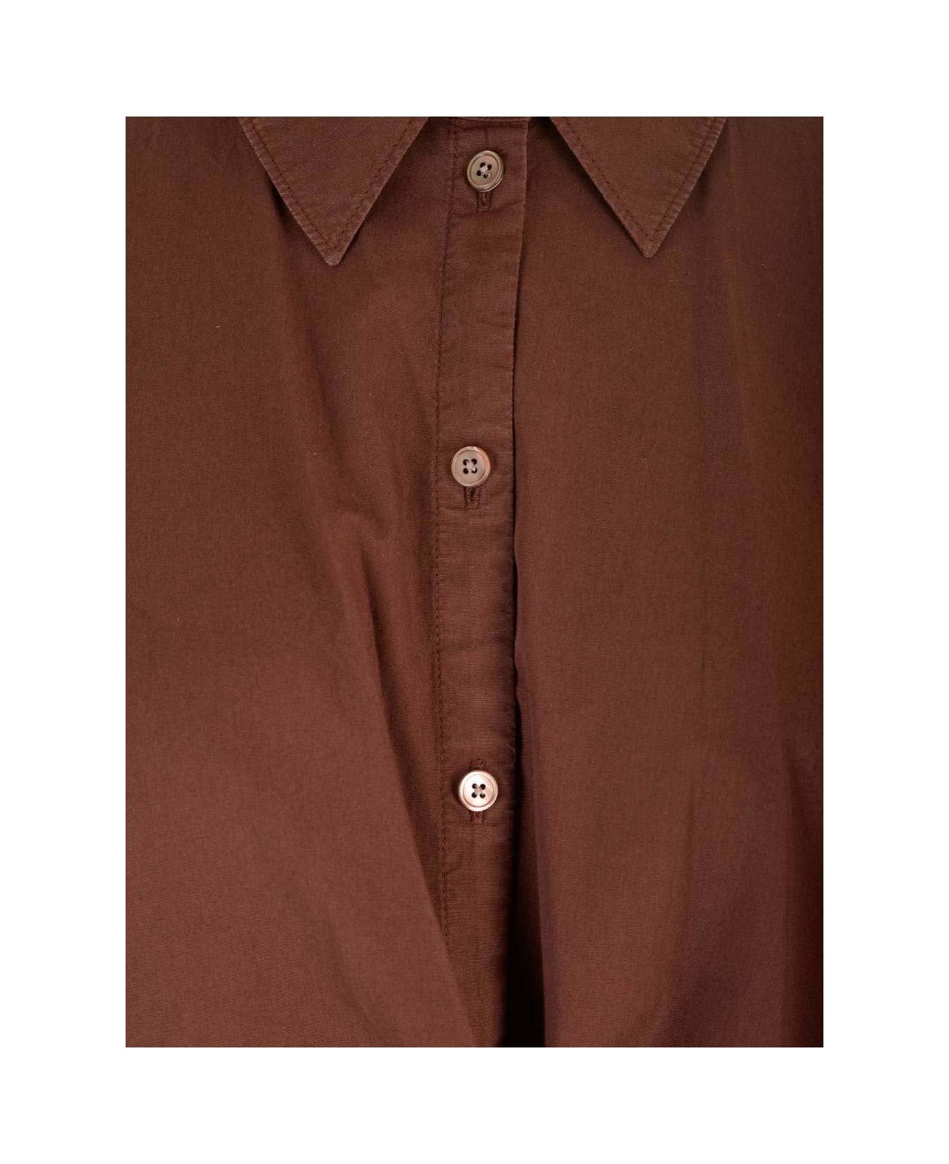 Lemaire Asymmetric Twisted Midi Shirt Dress - BORDEAUX