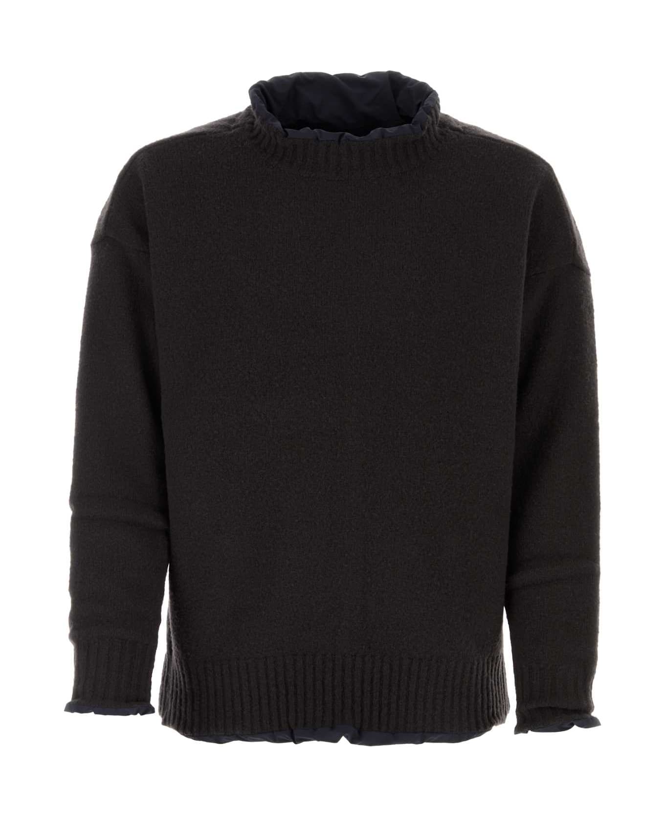 Sacai Black Wool Blend Reversible Knit Pullover - CGRAYNAVY