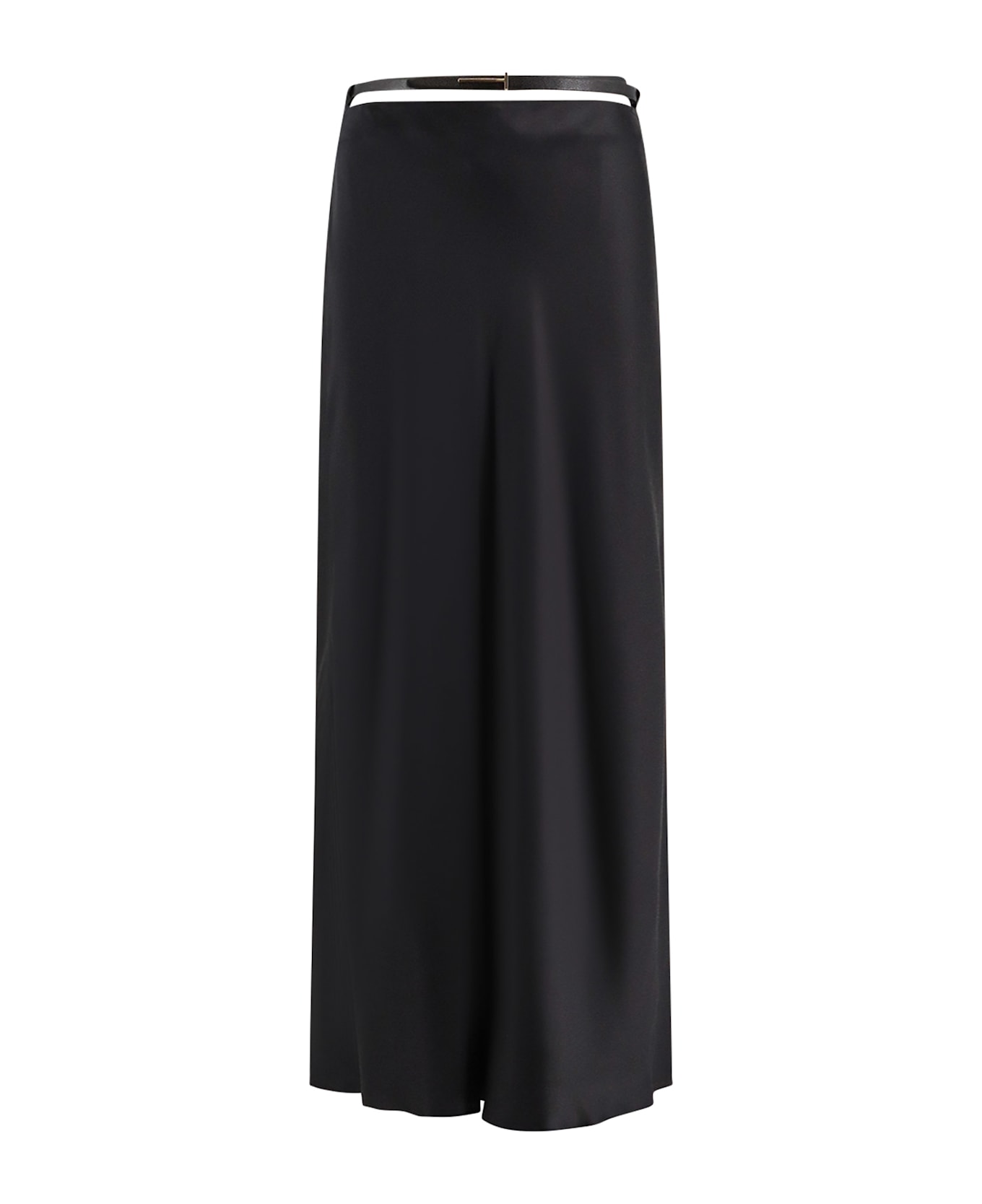 Tom Ford Silk Midi Skirt - Black