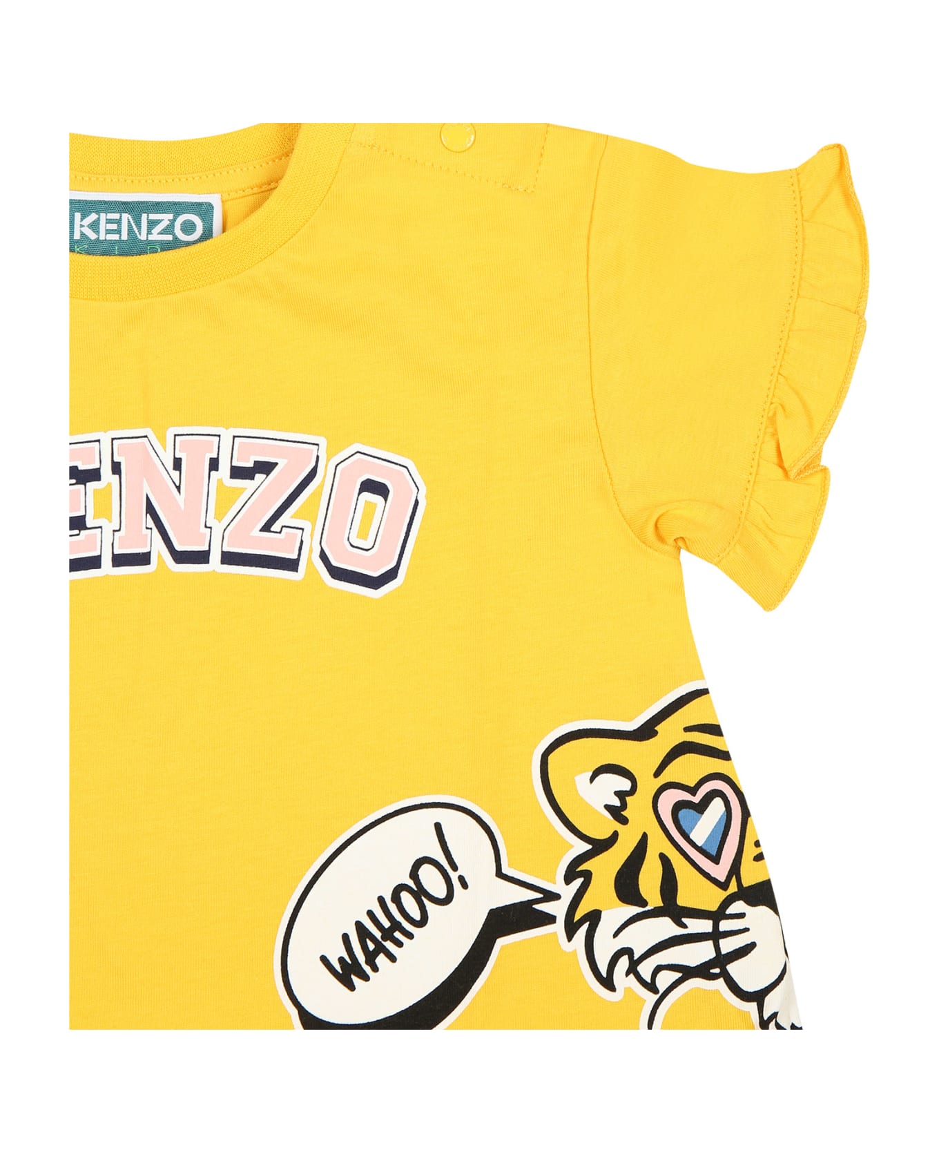 Kenzo Kids logo-print cotton dress - Yellow