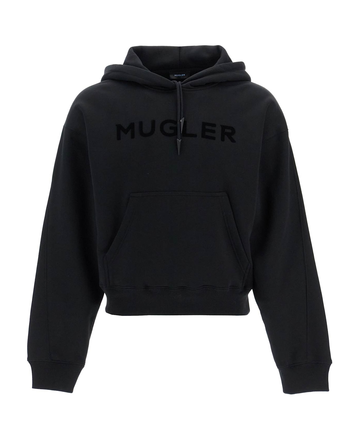 Mugler Fleece Sweatshirt With - BLACK (Black)