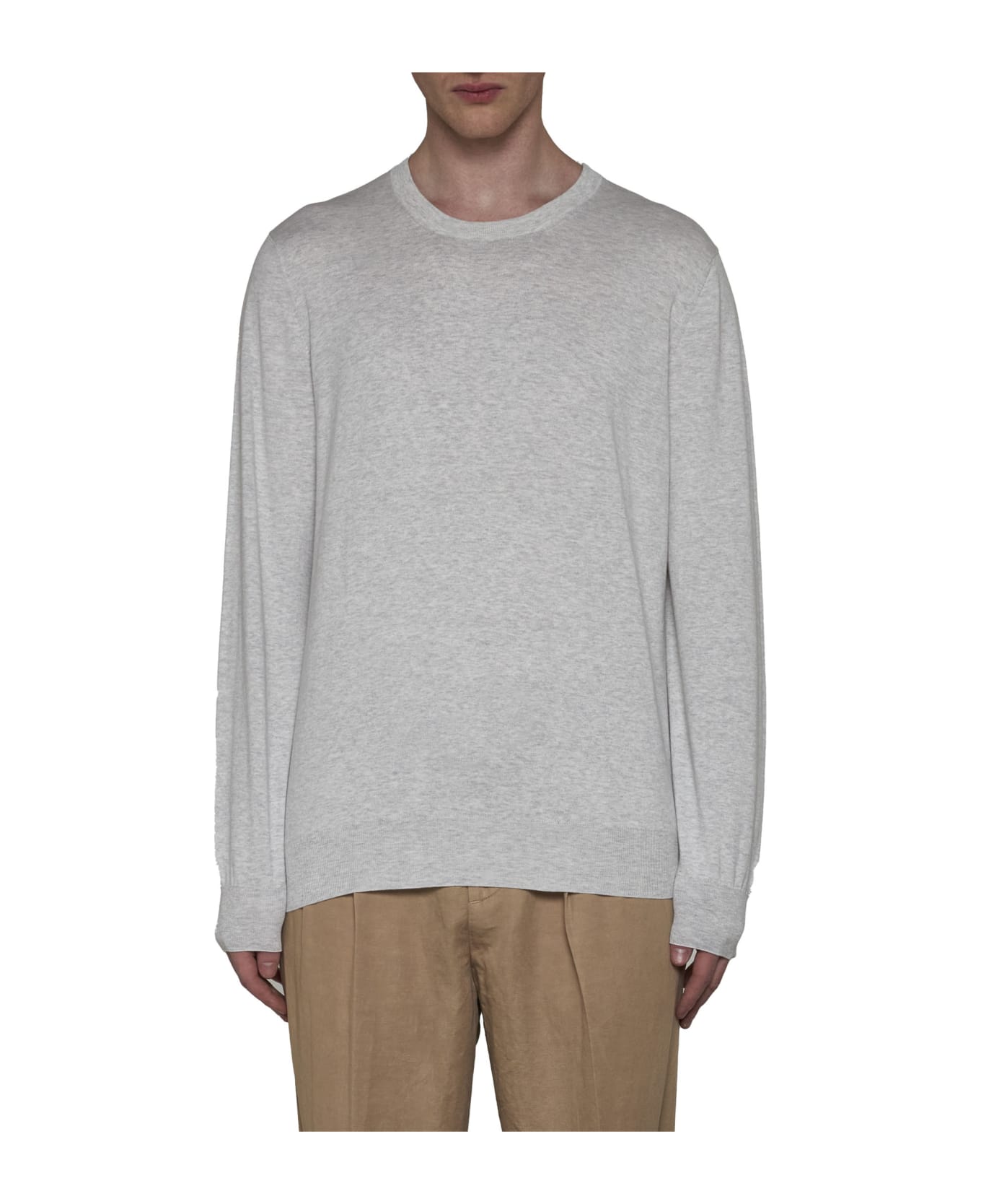Brunello Cucinelli Cotton Jersey Sweater - Fog フリース