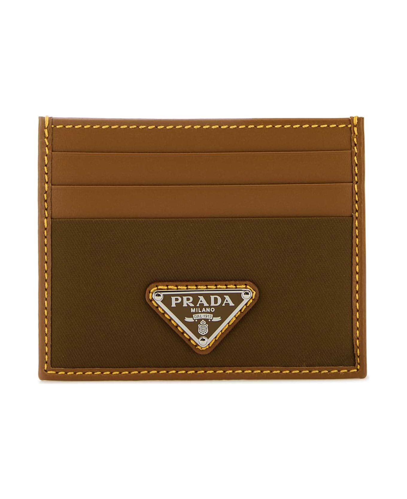 Prada Two-tone Leather And Nylon Card Holder - SUGHERO