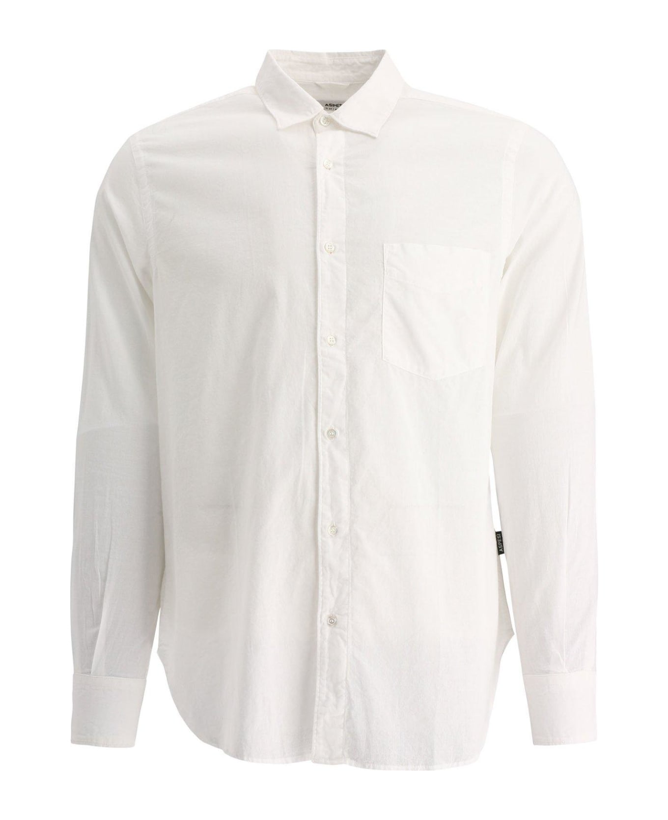 Aspesi Buttoned Long-sleeved Shirt - Bianco