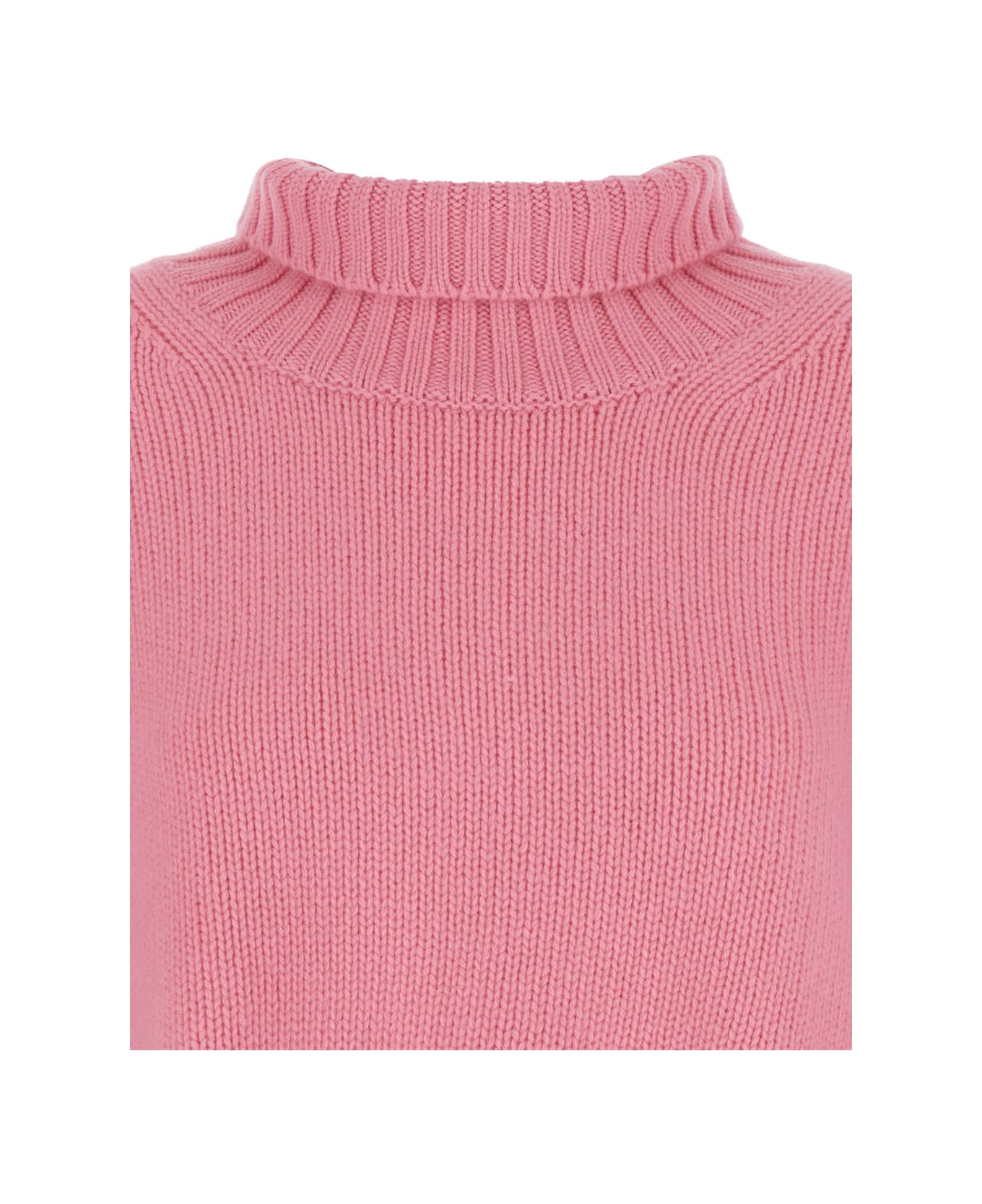Goat 
girlfriend
 Pink Turtleneck Sweater With Ribbed Trims In Cashmere Woman - Pink
