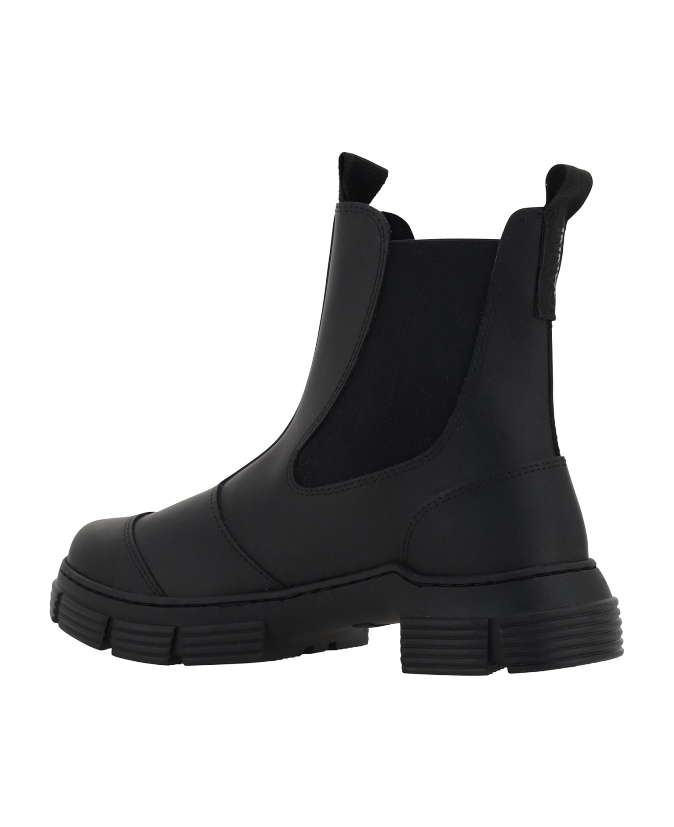 Ganni Rubber City Ankle Boots - Black ブーツ