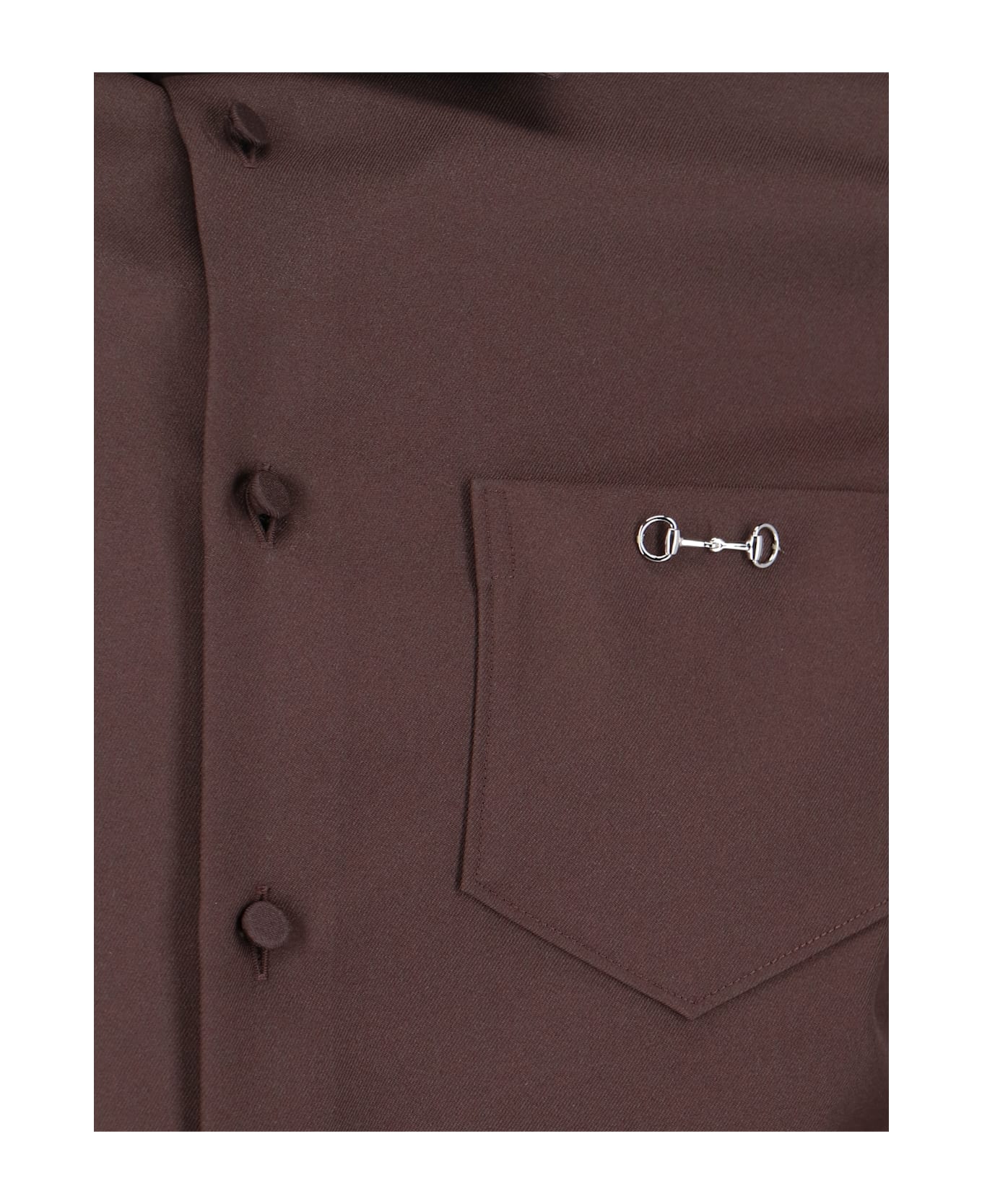 Gucci 
horsebit
 Shirt - Brown