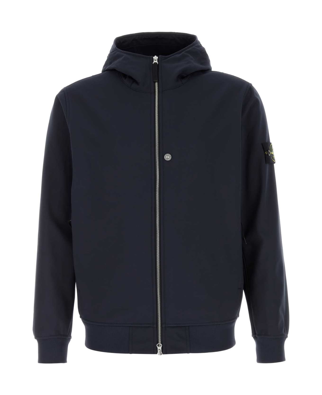 Stone Island Navy Blue Stretch Polyester Jacket - NAVYBLUE