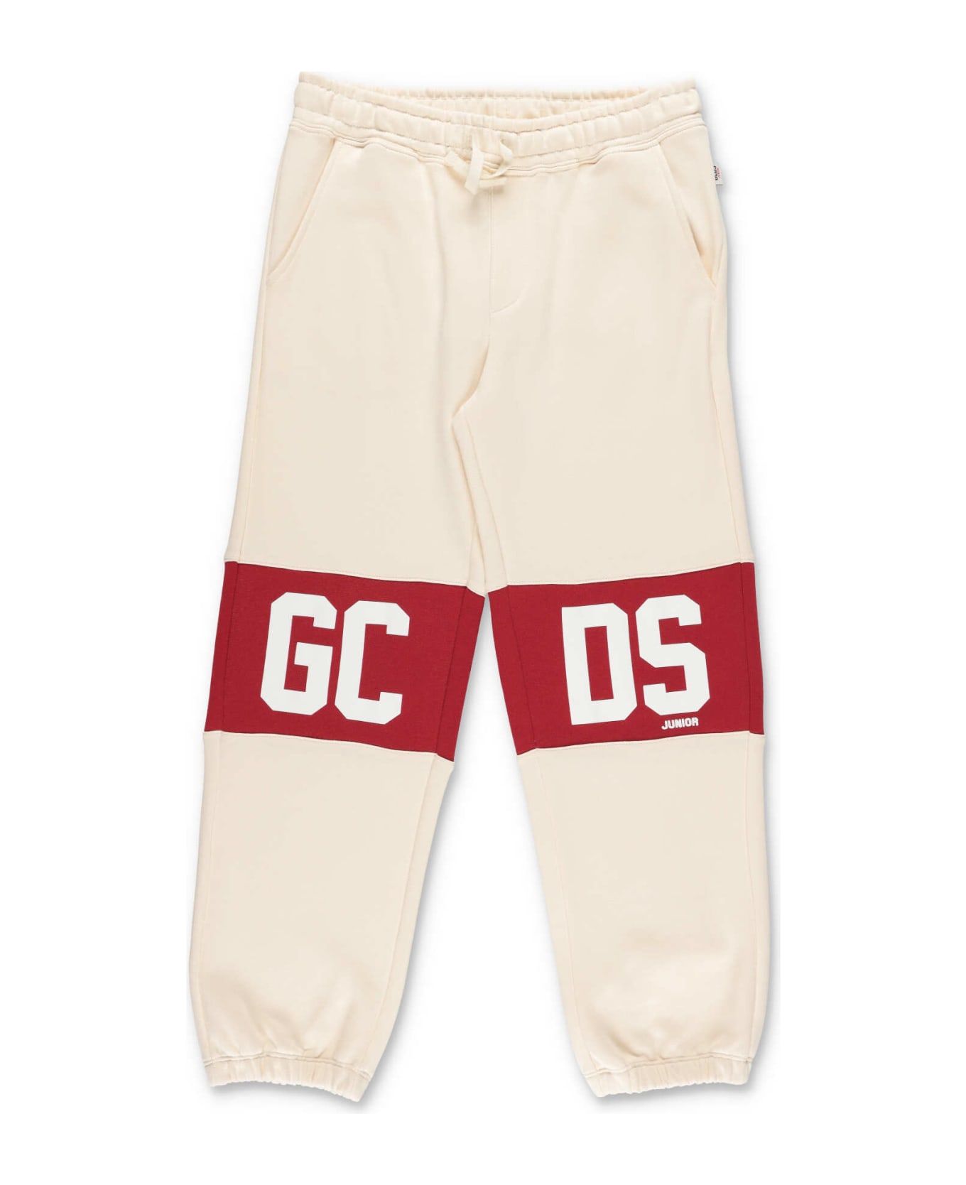GCDS Mini Gcds Pantaloni Panna In Felpa Di Cotone - Whitecap Gray