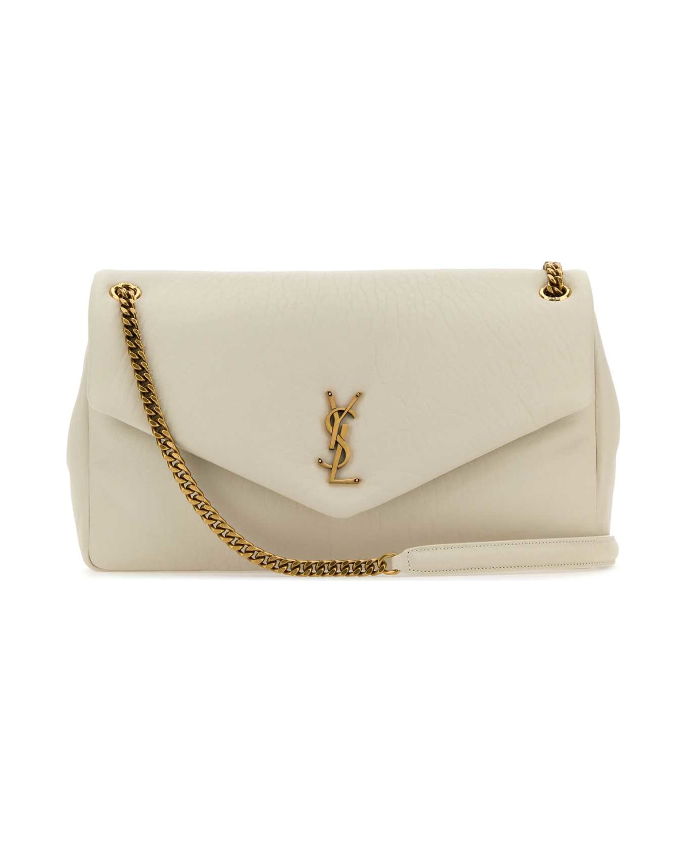 Saint Laurent Ivory Leather Big Calypso Shoulder Bag - CREMASOFT