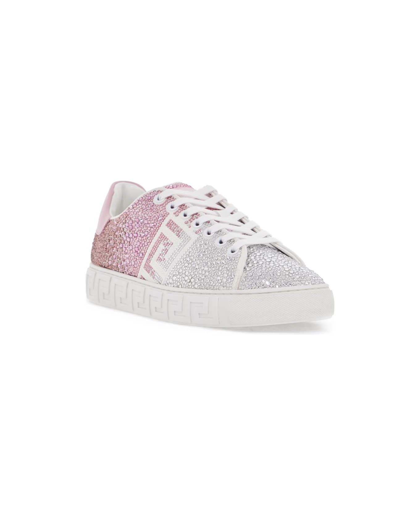 Versace 'greca Sneakers With Gradient - WHITE+PASTEL PINK (Pink)