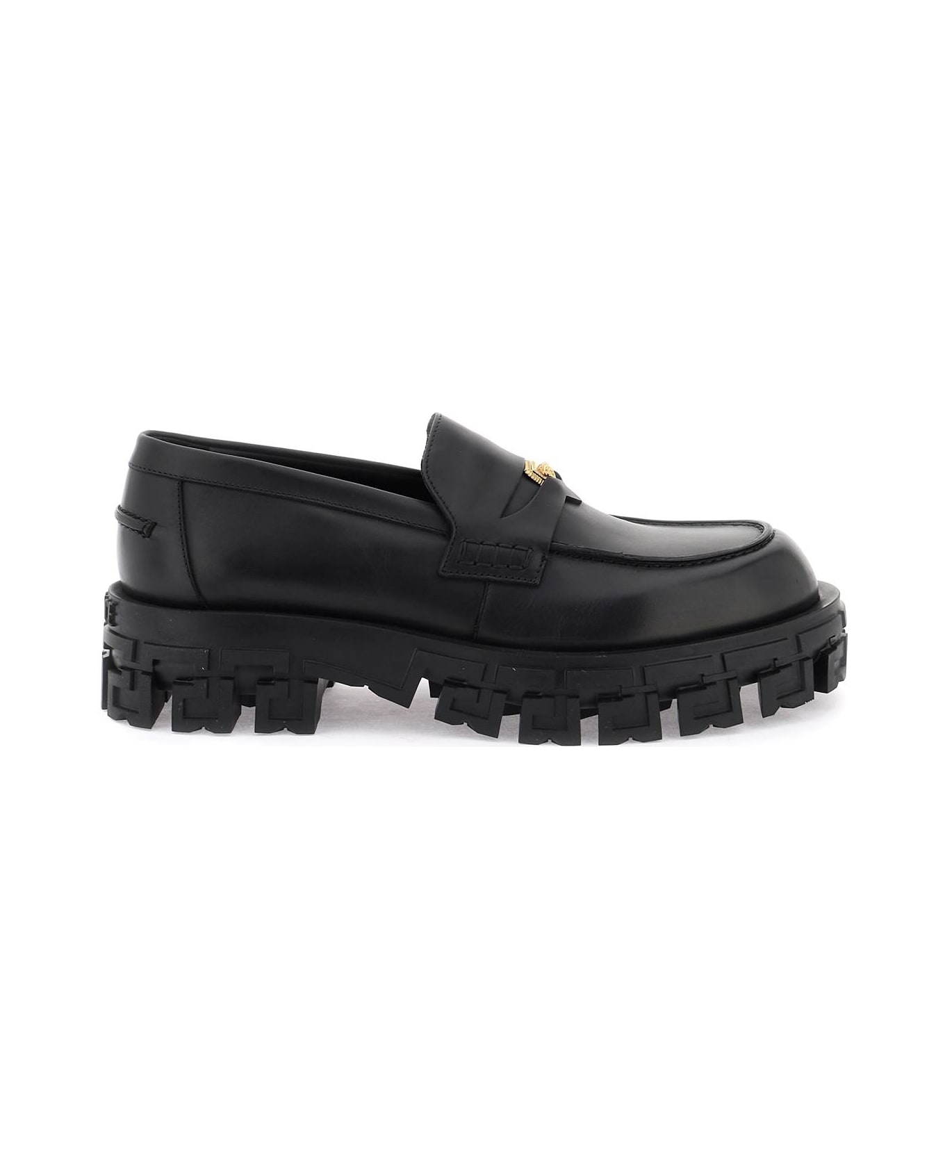 Versace Leather Loafers - Black