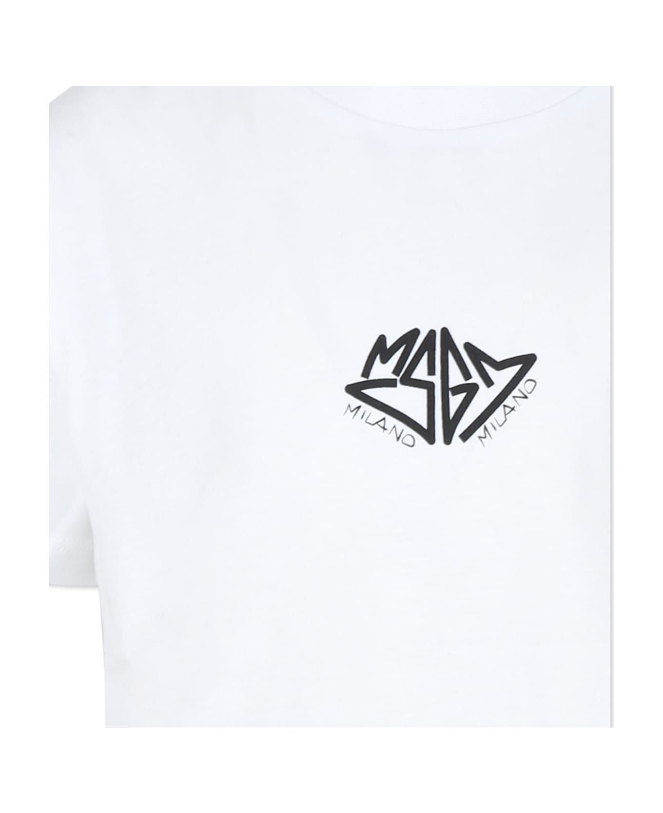 MSGM White T-shirt For Boy With Logo - White