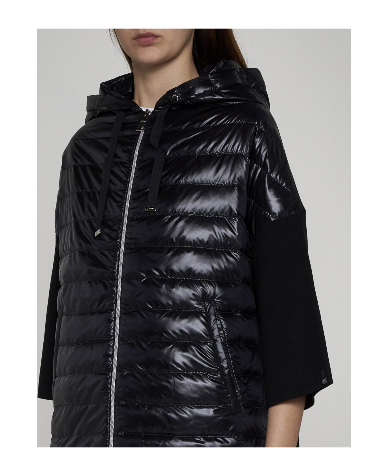 Herno Hooded Quilted Nylon Down Jacket - BLACK