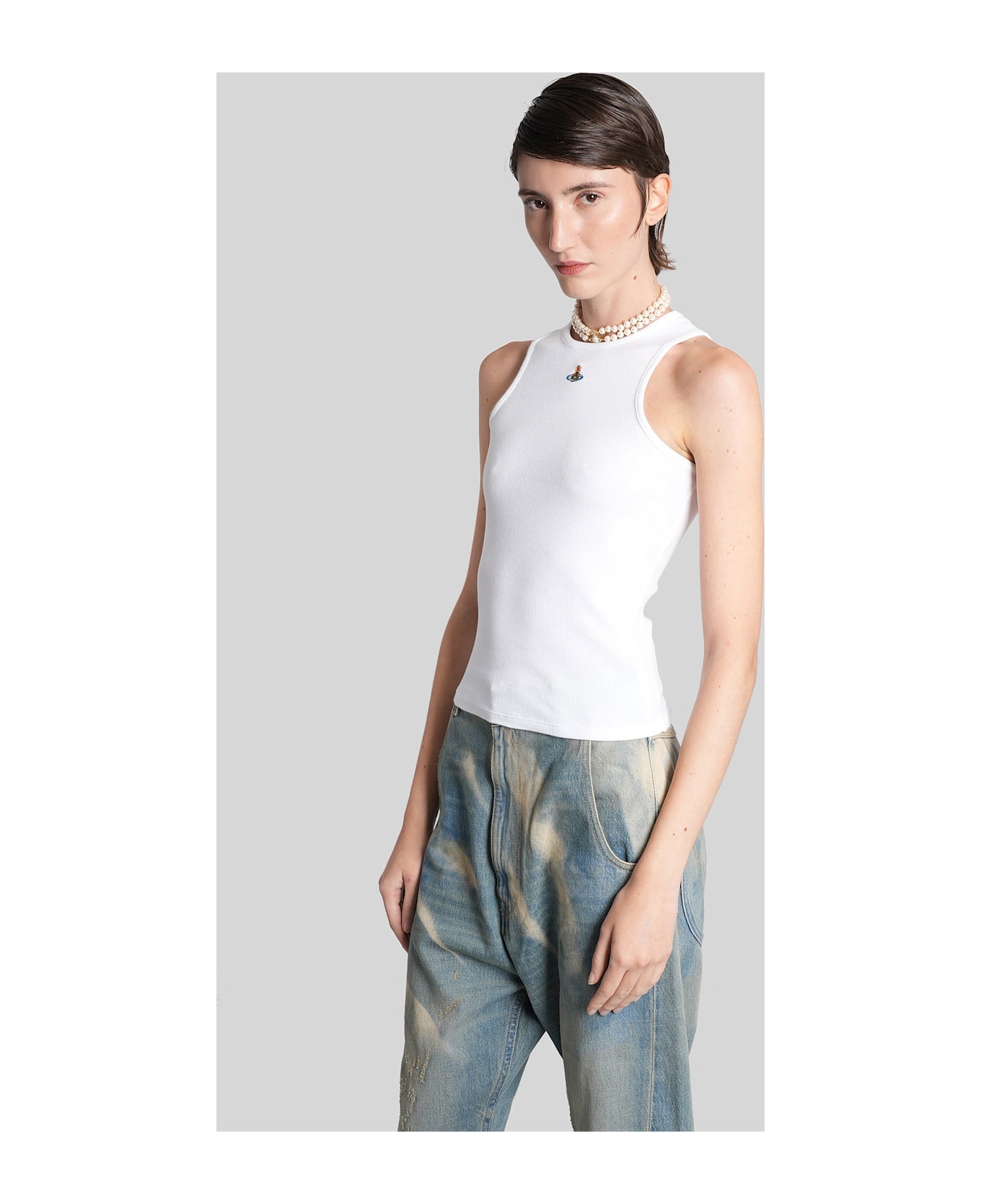 Vivienne Westwood Tank Top In White Cotton - white