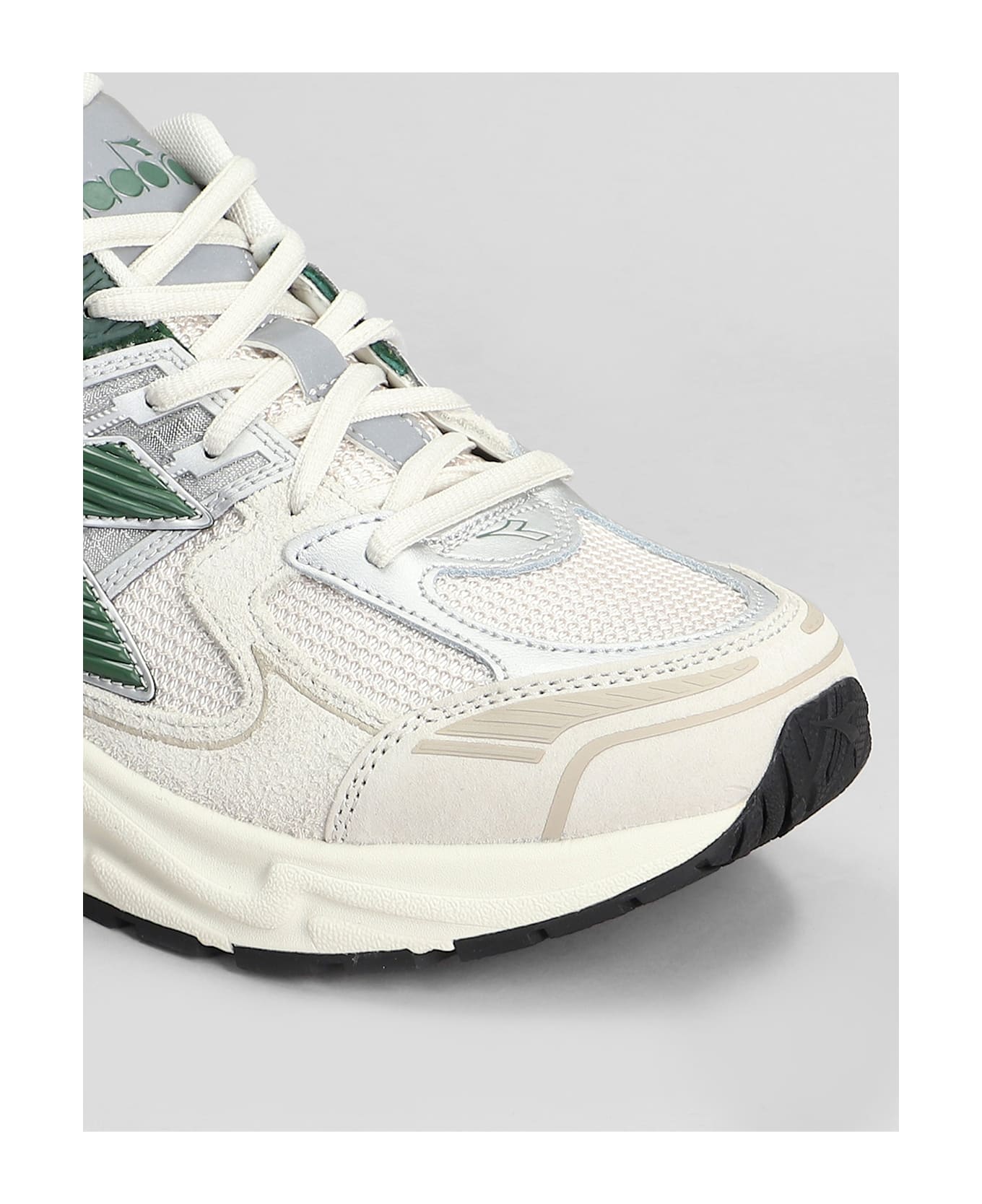 Diadora Mythos Star Sneakers In Grey Suede And Fabric - grey