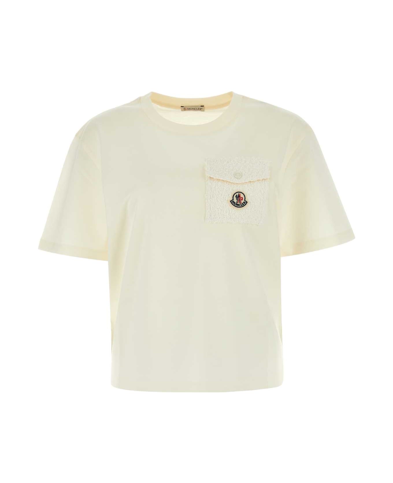 Moncler Ivory Cotton T-shirt - 034