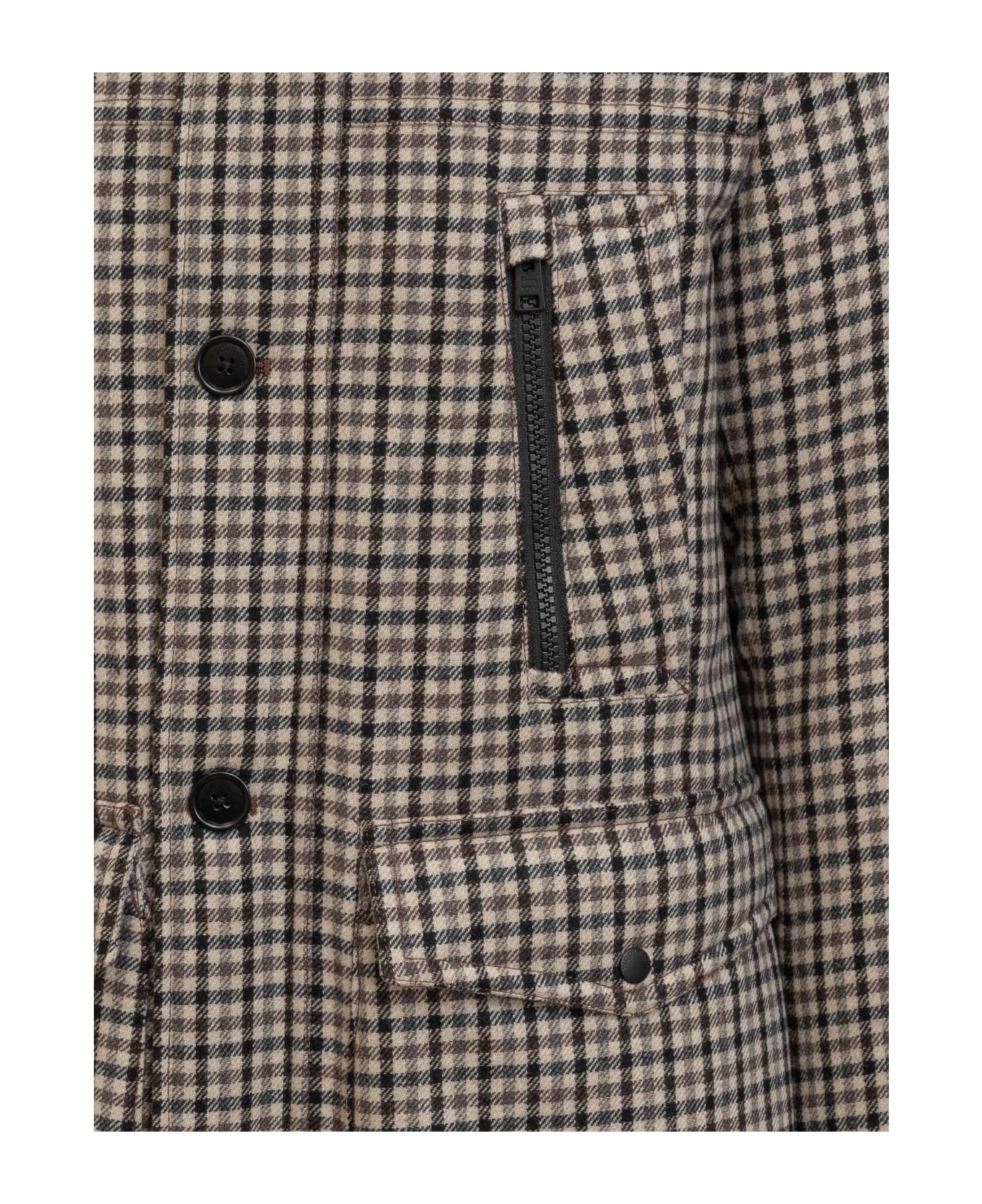 Woolrich Wool Artic Two-tone Wool Parka - CREAM CHECK