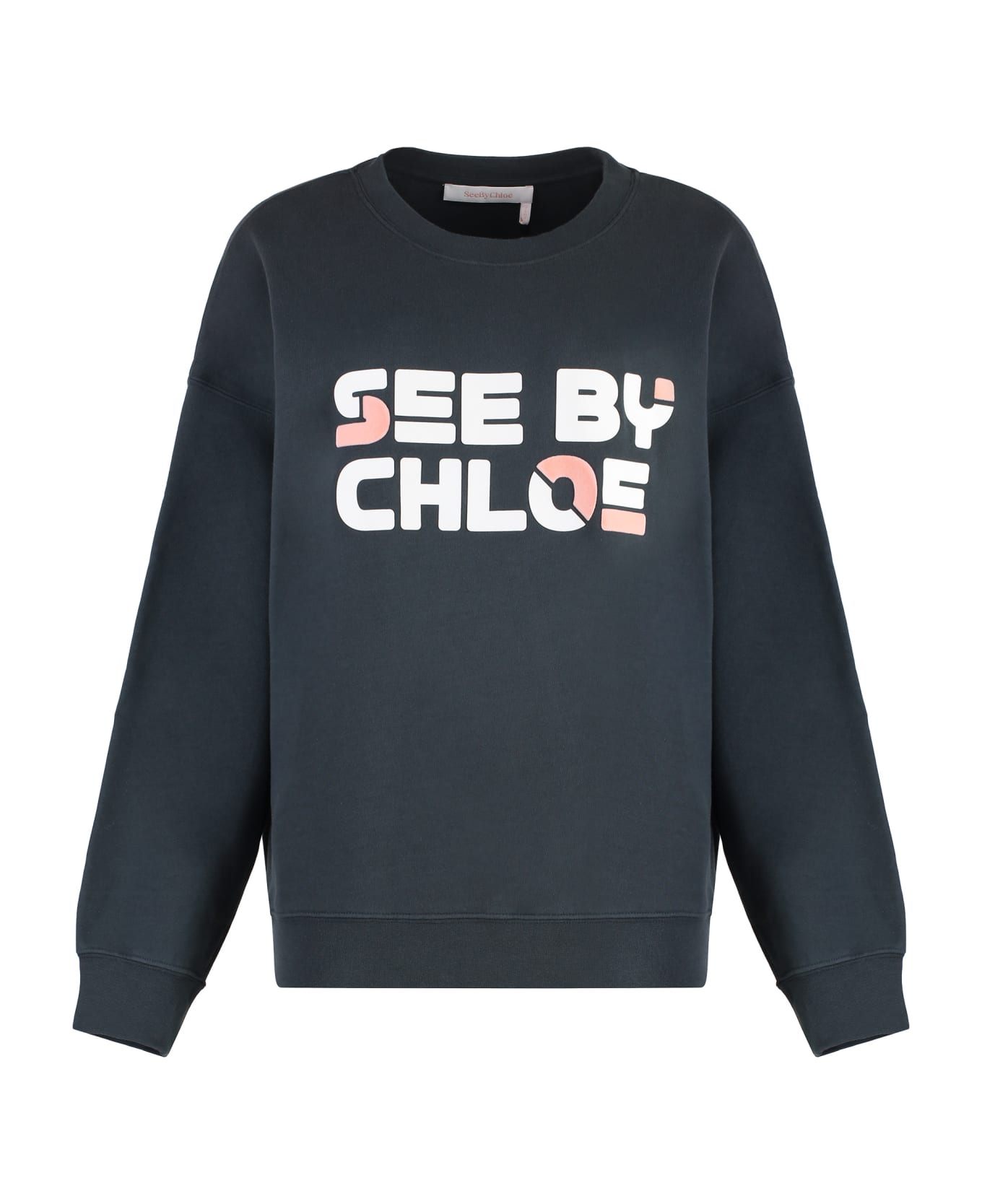 See by Chloé Cotton Crew-neck Sweatshirt - blue