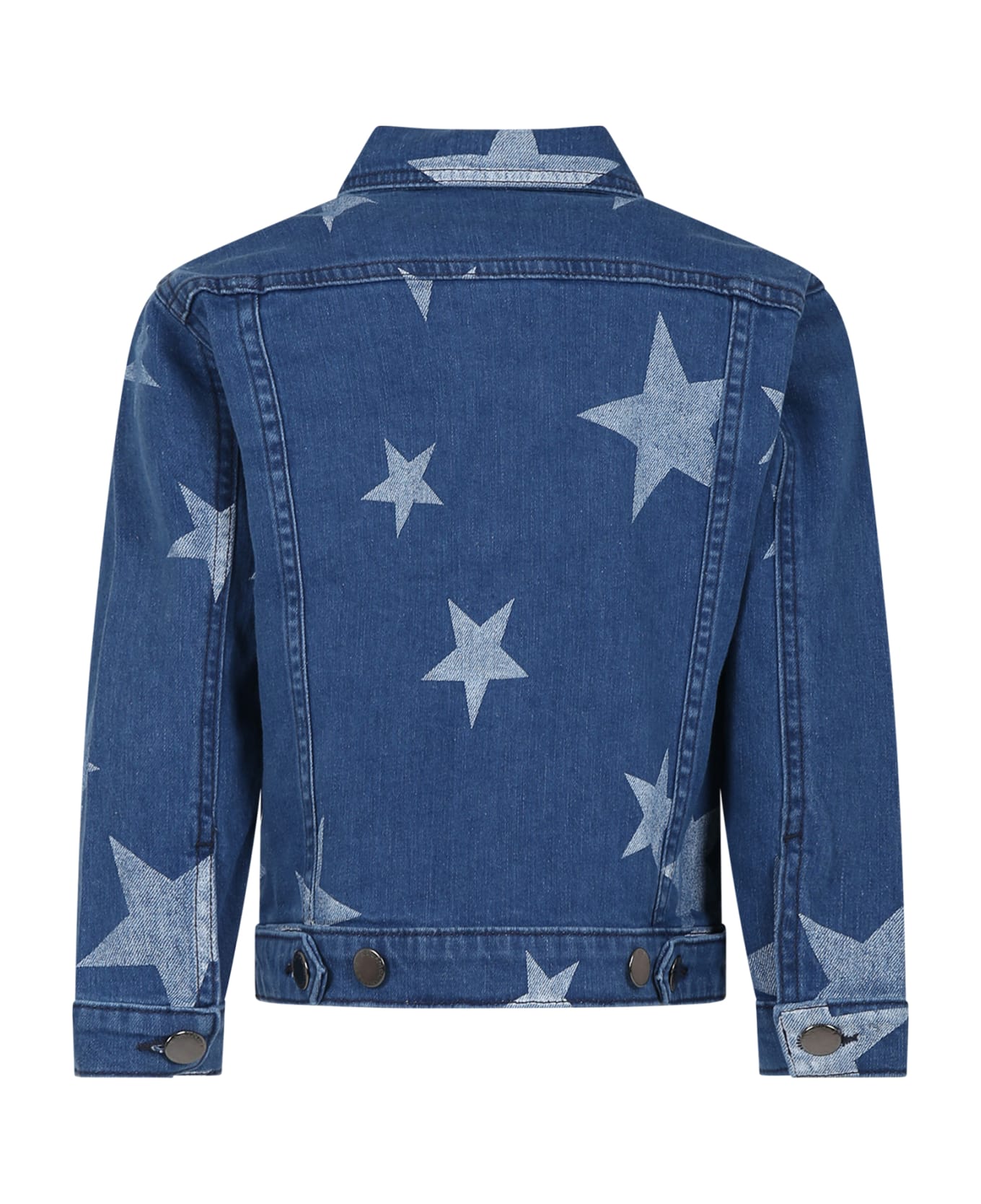 Stella McCartney Kids Blue Jacket For Girl With Stars - Denim