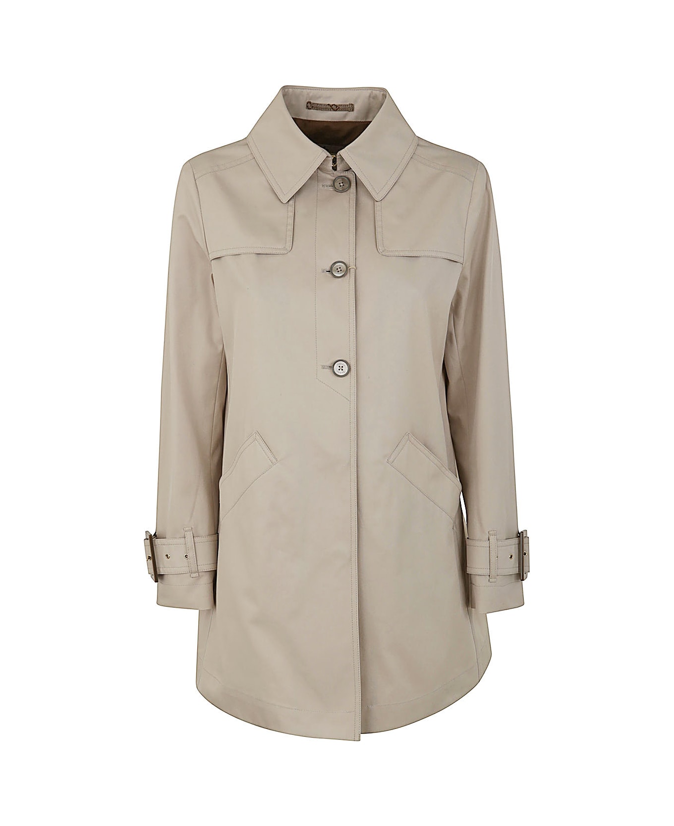 Herno A Line Short Trench - Pearl Grey