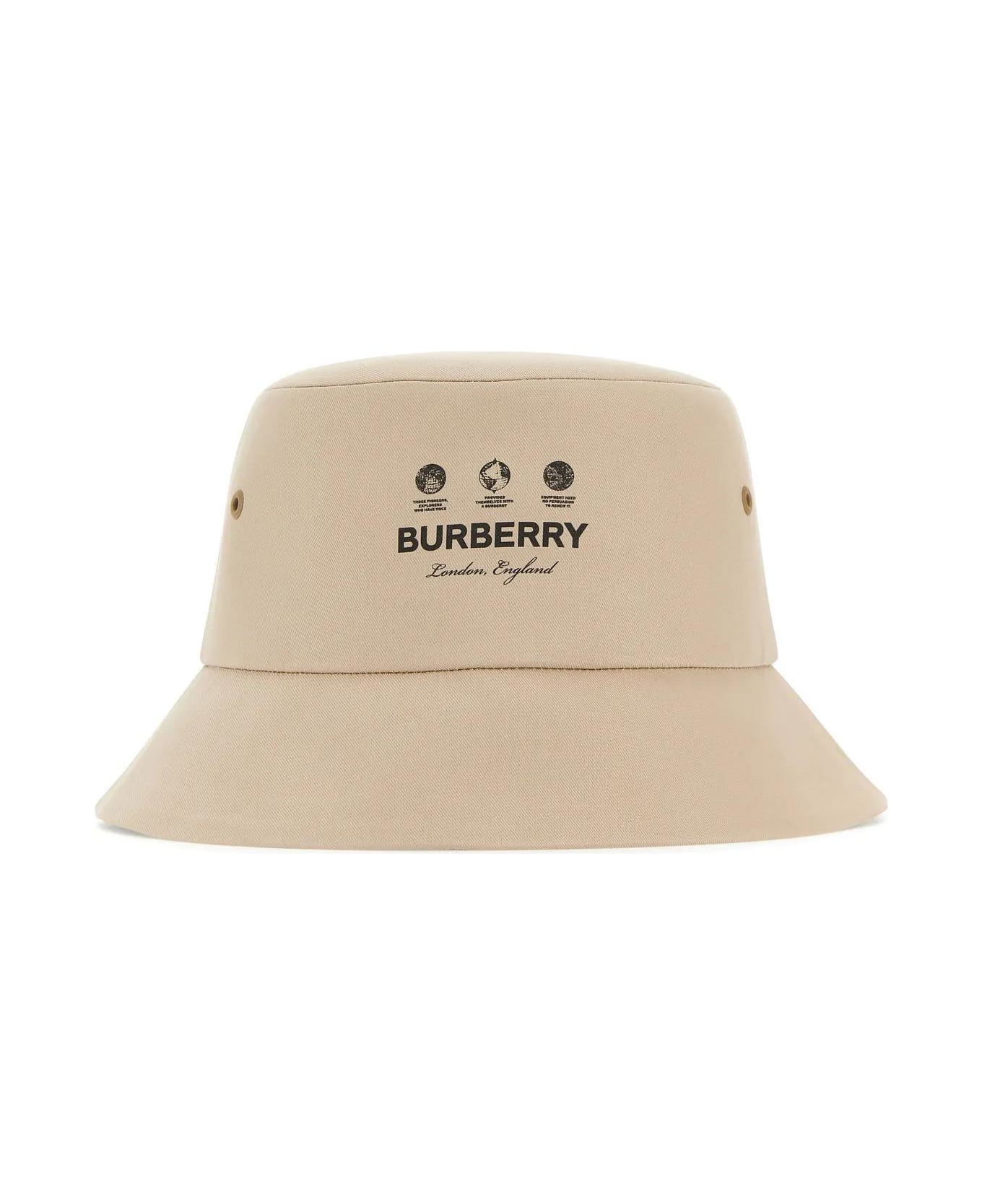 Burberry Beige Gabardine Hat - Soft Fawn