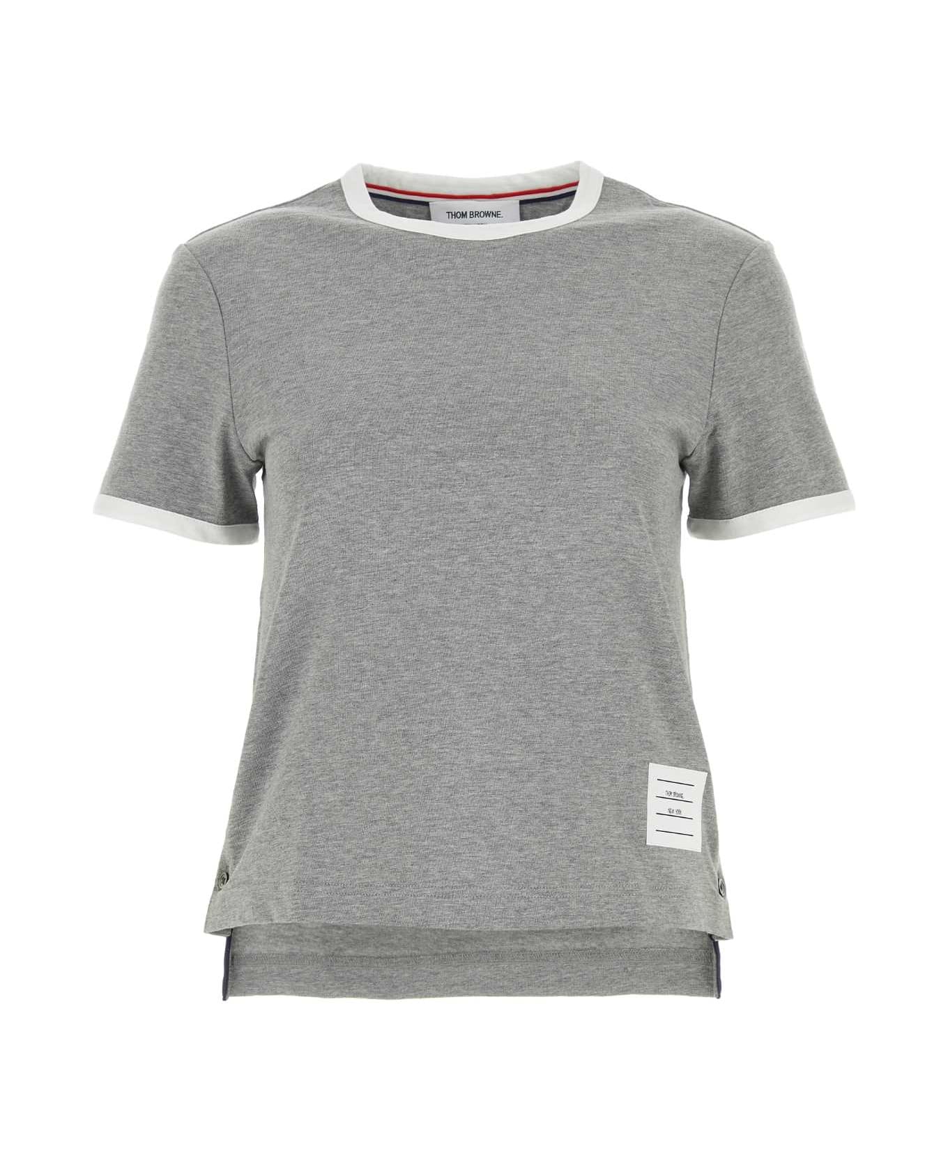 Tシャツ・カットソー THOM BROWNE MELANGE GREY COTTON T-SHIRT Thom Browne Melange Grey Cotton T-shirt | italist