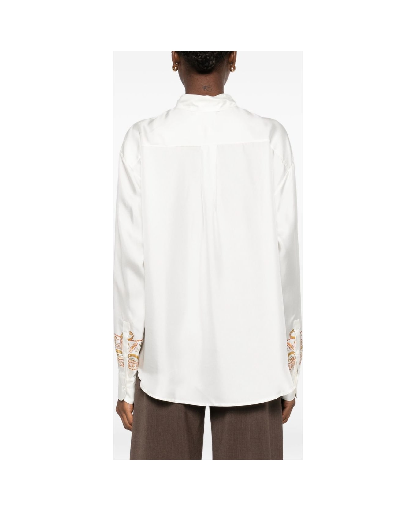 Pierre-Louis Mascia Embroidered Silk Shirt - White